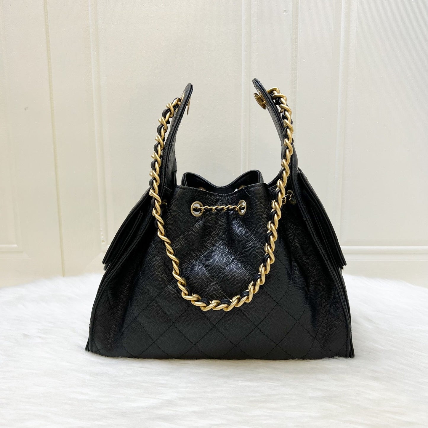 GLM-25 Small Hobo Bag in Black Caviar and AGHW (Model: AS5293)