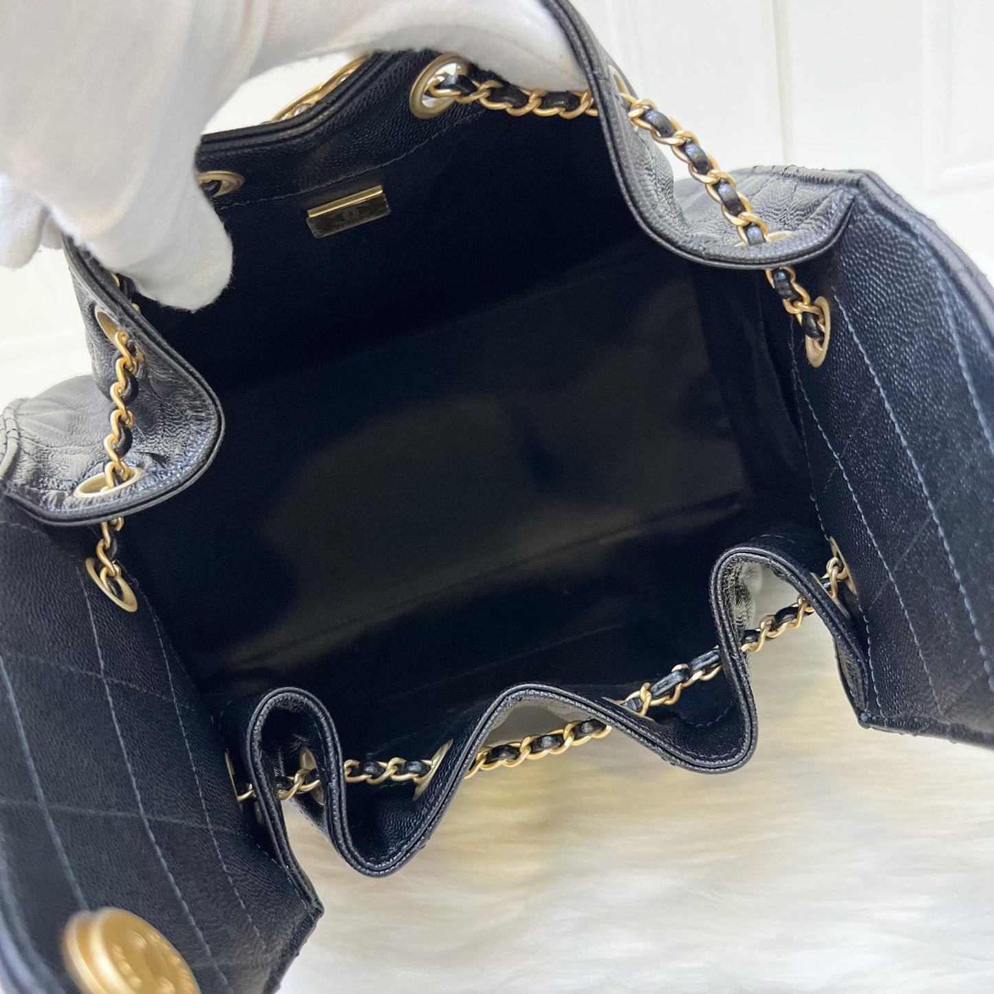 GLM-25 Small Hobo Bag in Black Caviar and AGHW (Model: AS5293)