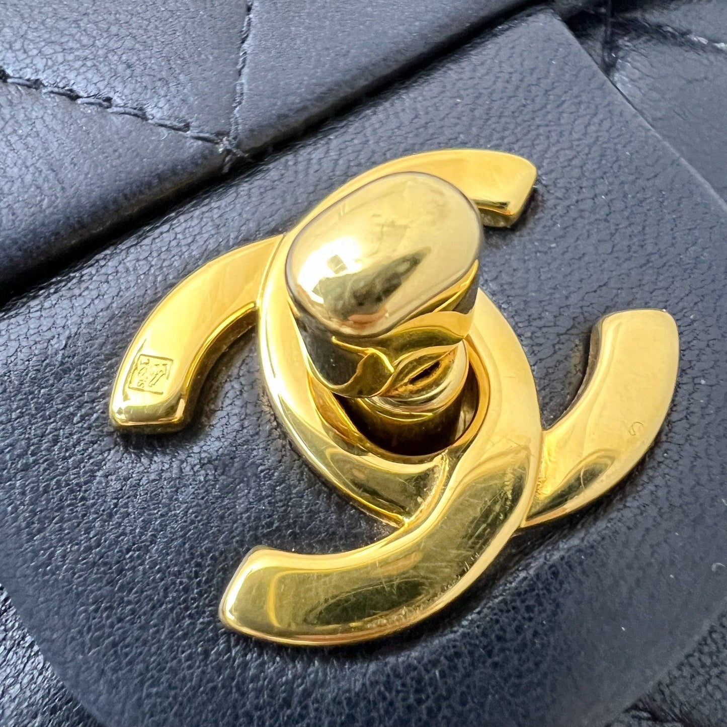 GLM- Square Mini in Black Lambskin and 24K Gold Plated HW