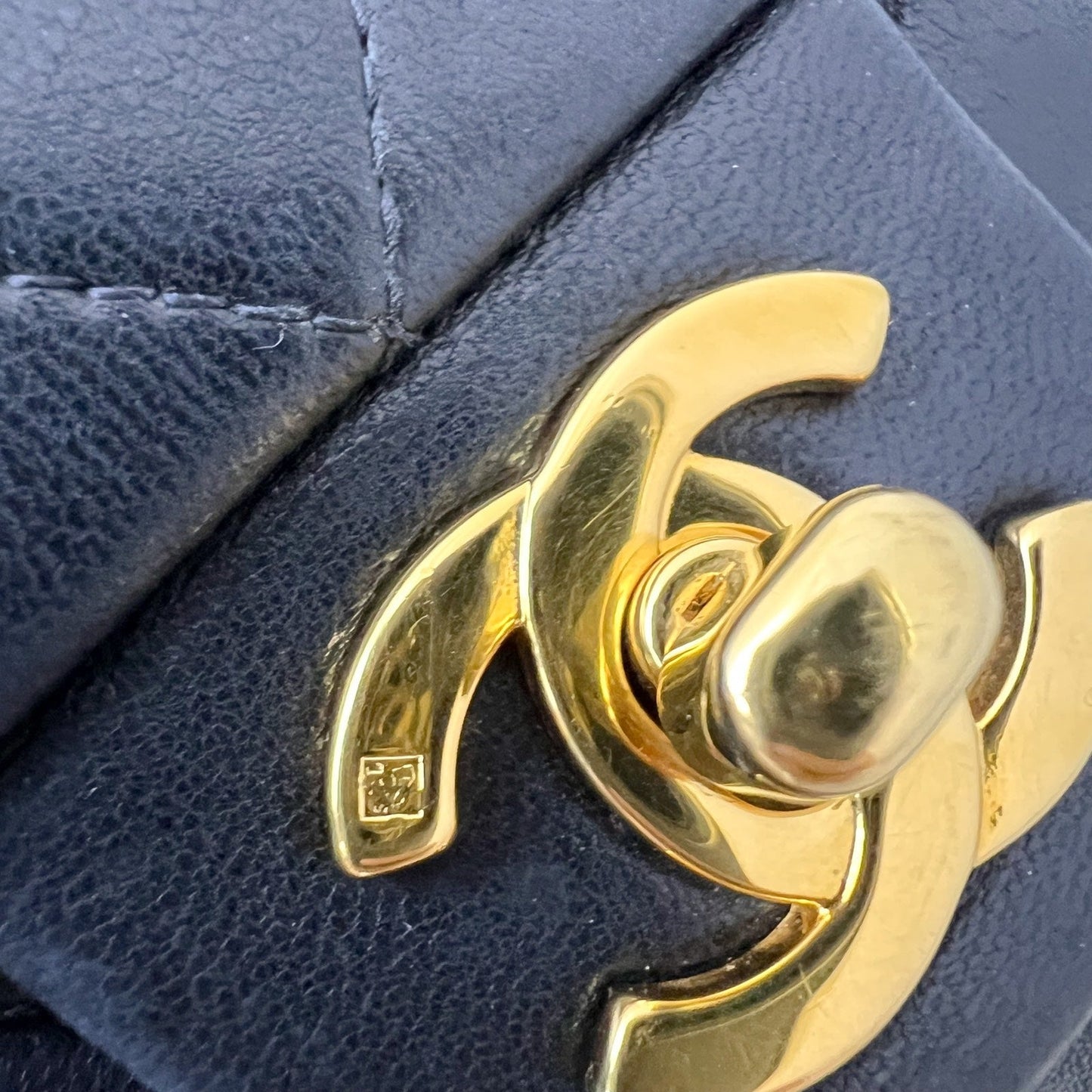 GLM- Square Mini in Black Lambskin and 24K Gold Plated HW