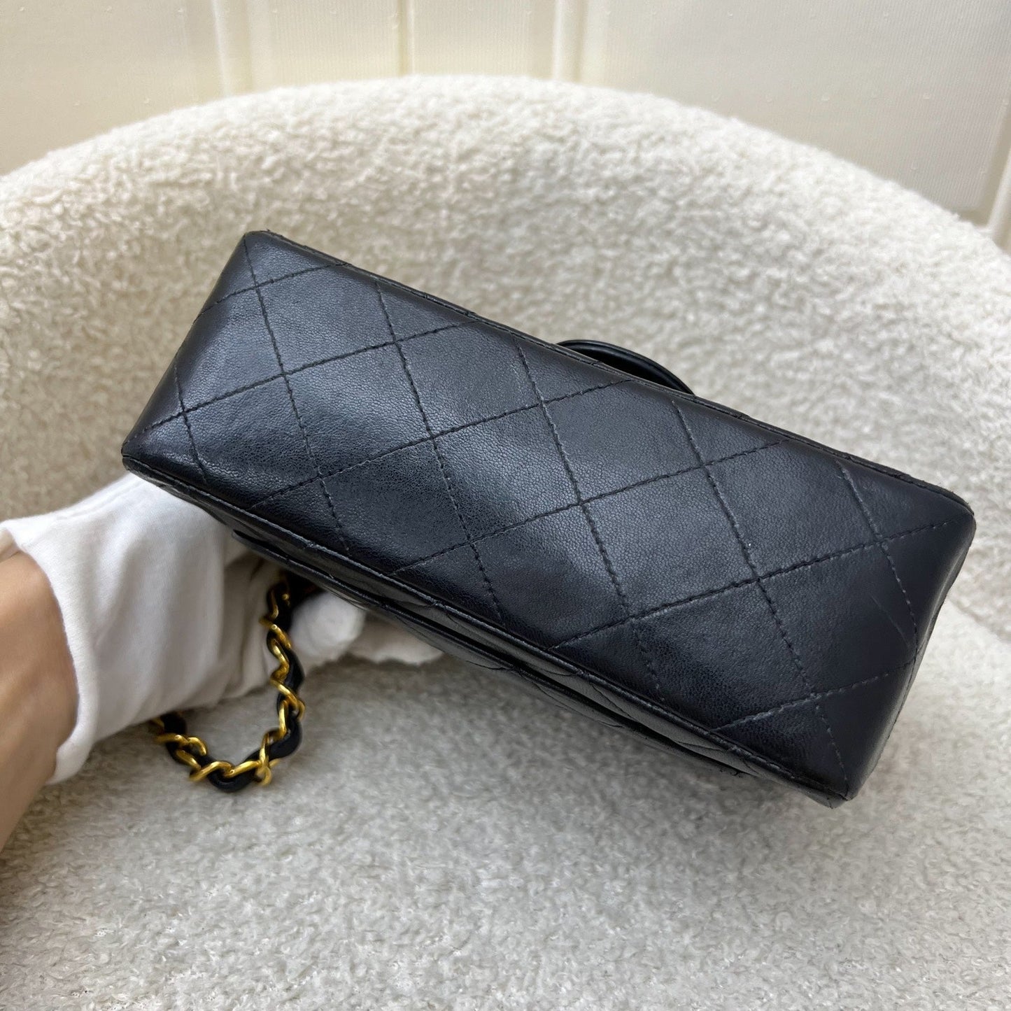 GLM- Square Mini in Black Lambskin and 24K Gold Plated HW