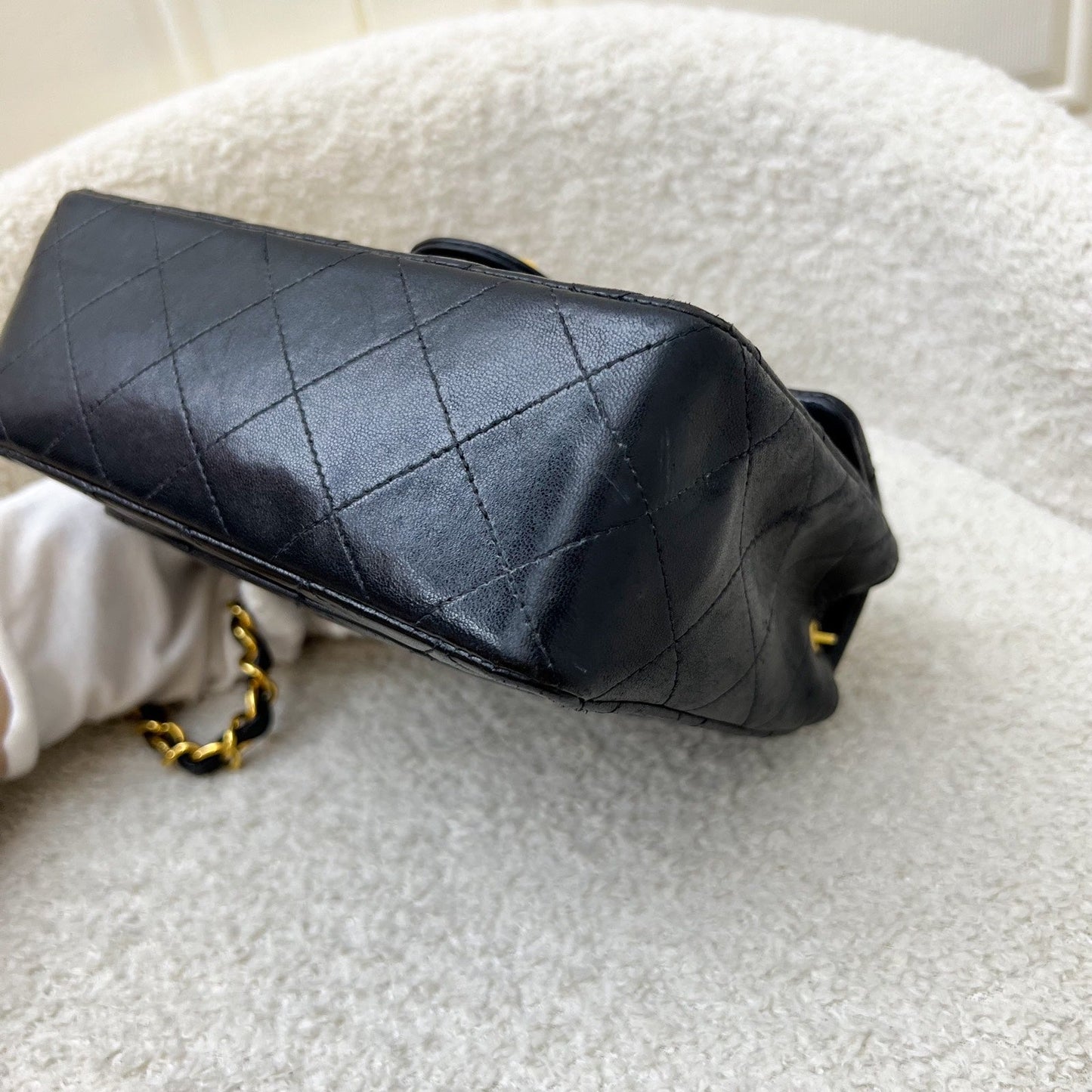 GLM- Square Mini in Black Lambskin and 24K Gold Plated HW