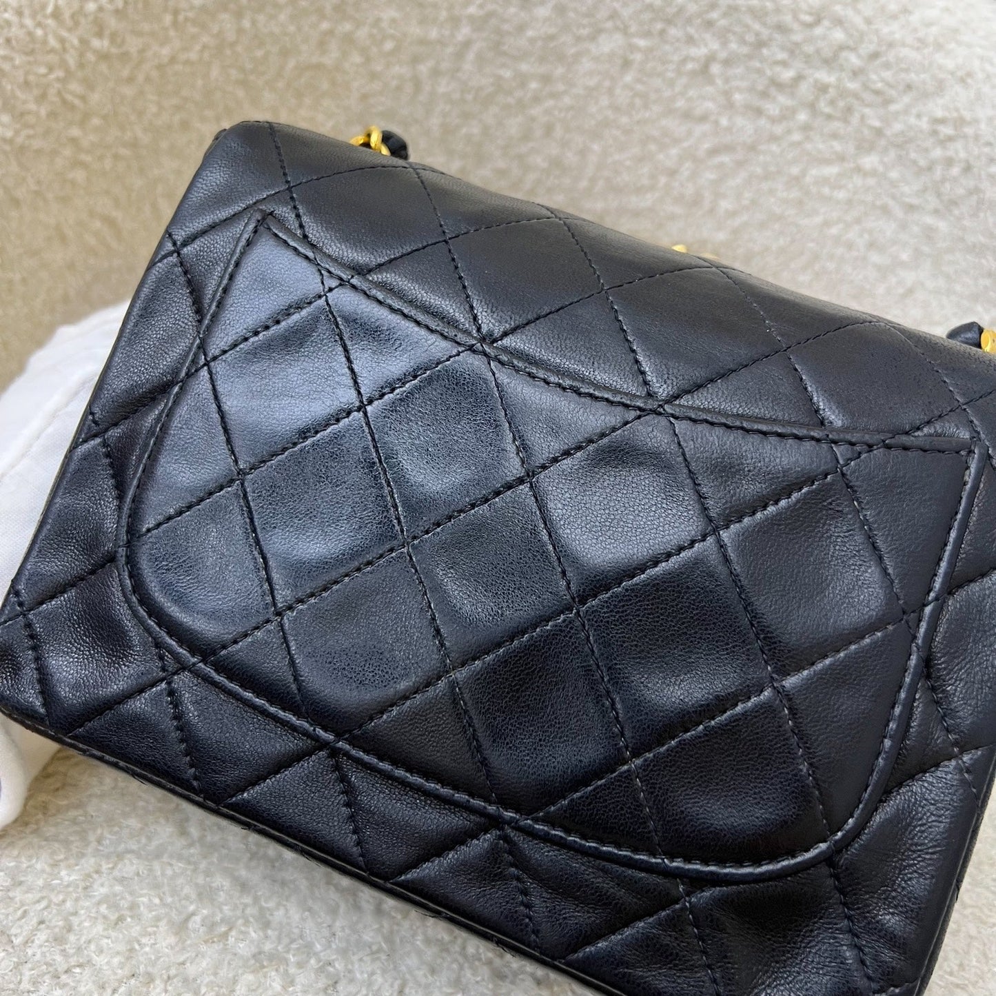 GLM- Square Mini in Black Lambskin and 24K Gold Plated HW