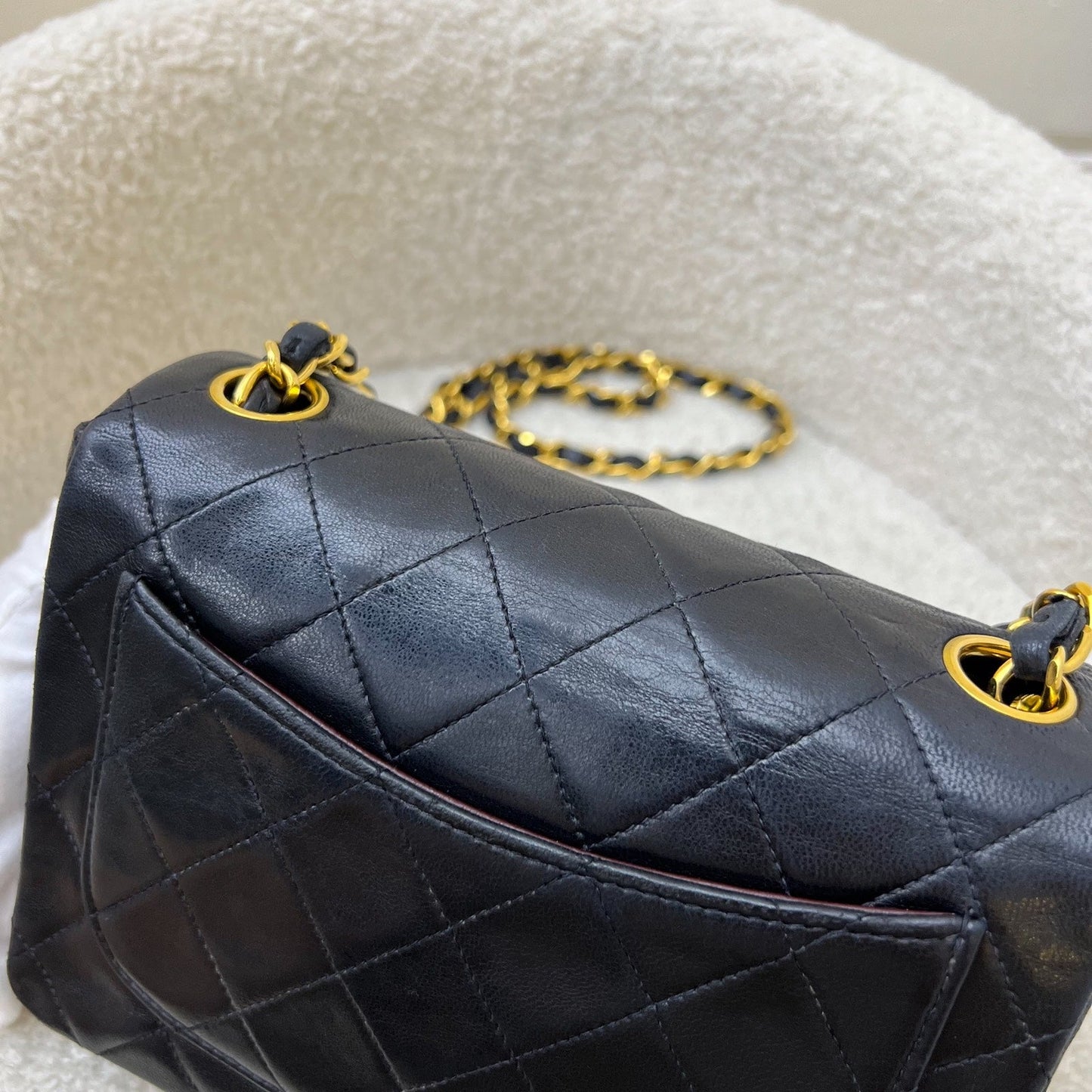 GLM- Square Mini in Black Lambskin and 24K Gold Plated HW