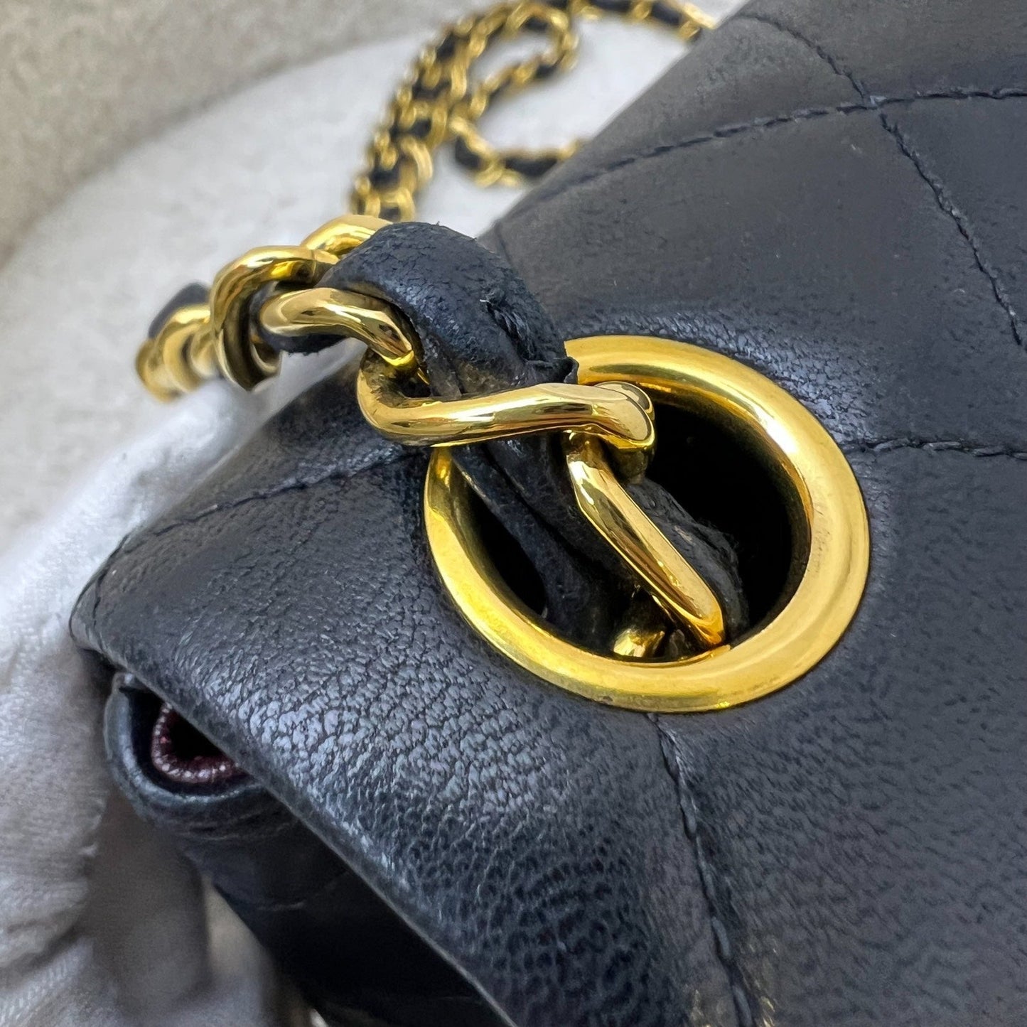 GLM- Square Mini in Black Lambskin and 24K Gold Plated HW
