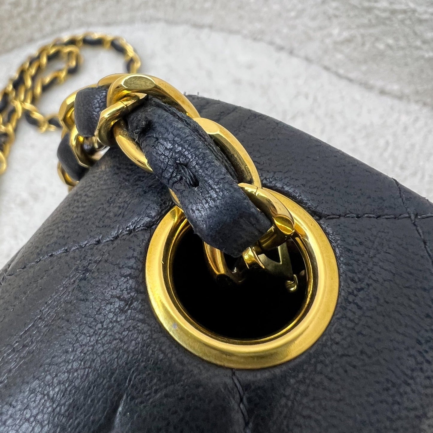 GLM- Square Mini in Black Lambskin and 24K Gold Plated HW