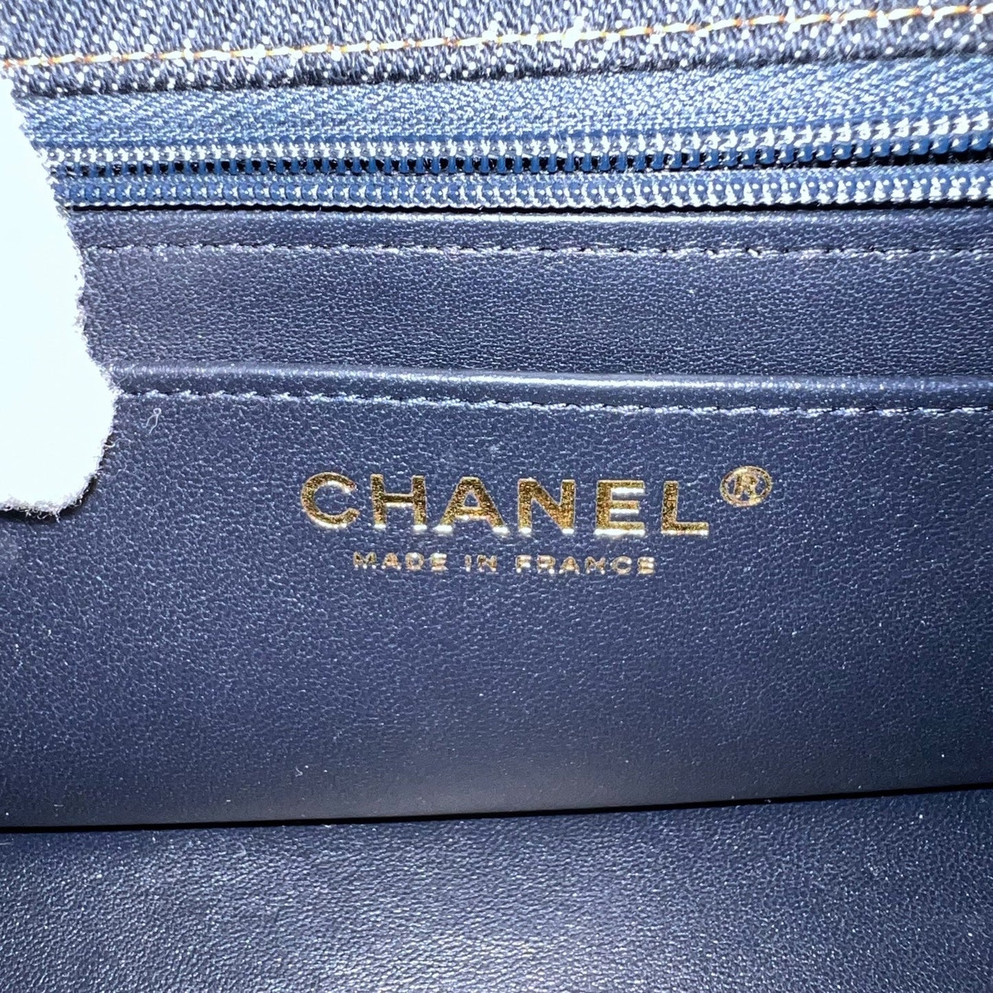 GLM-Mini Rectangle Classic Flap in 25C Dark Blue Denim and AGHW (Model: A69900)