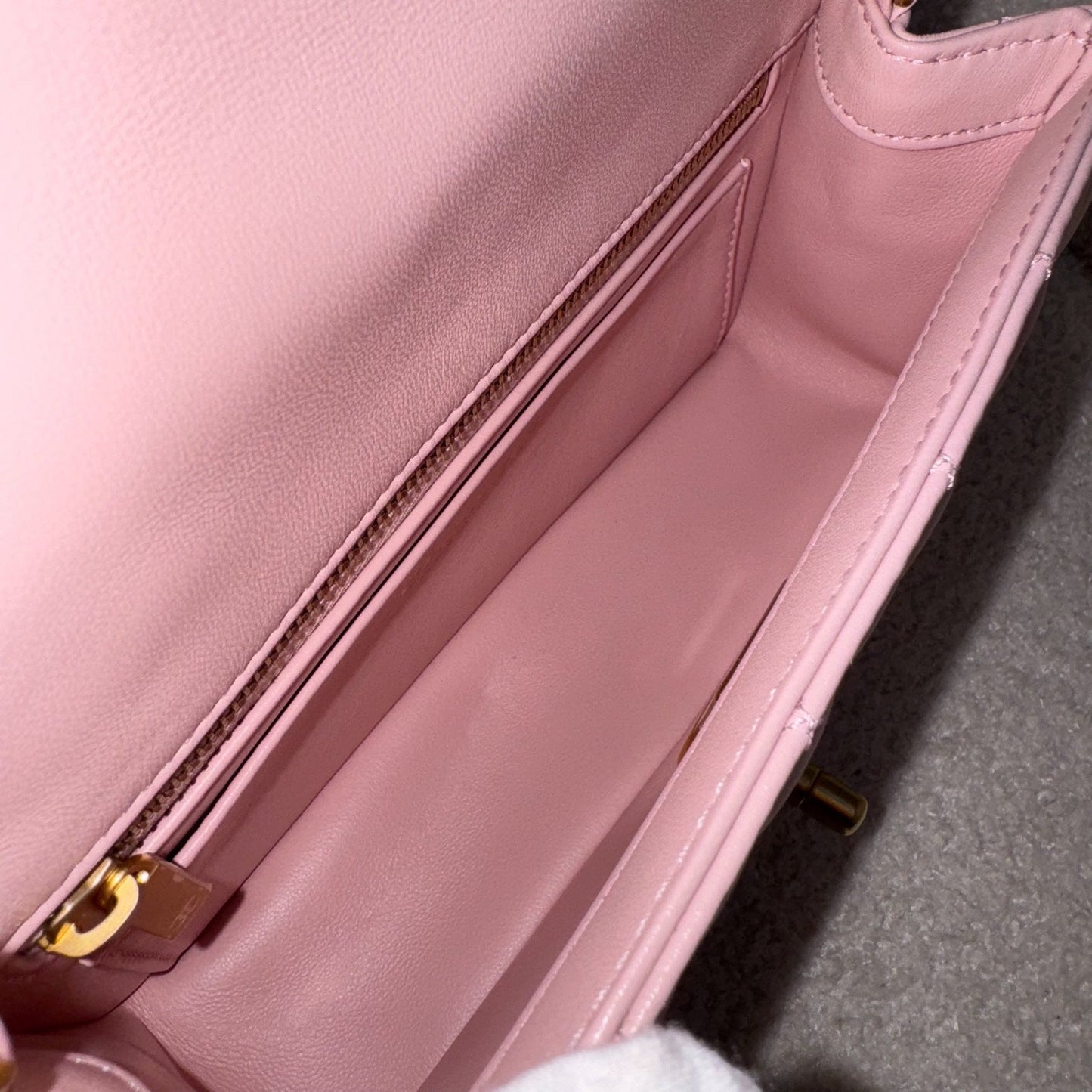 GLM-Pearl Crush Mini Rectangle Flap in 24K Sakura Pink Stiff Lambskin and AGHW (Model: AS1787)