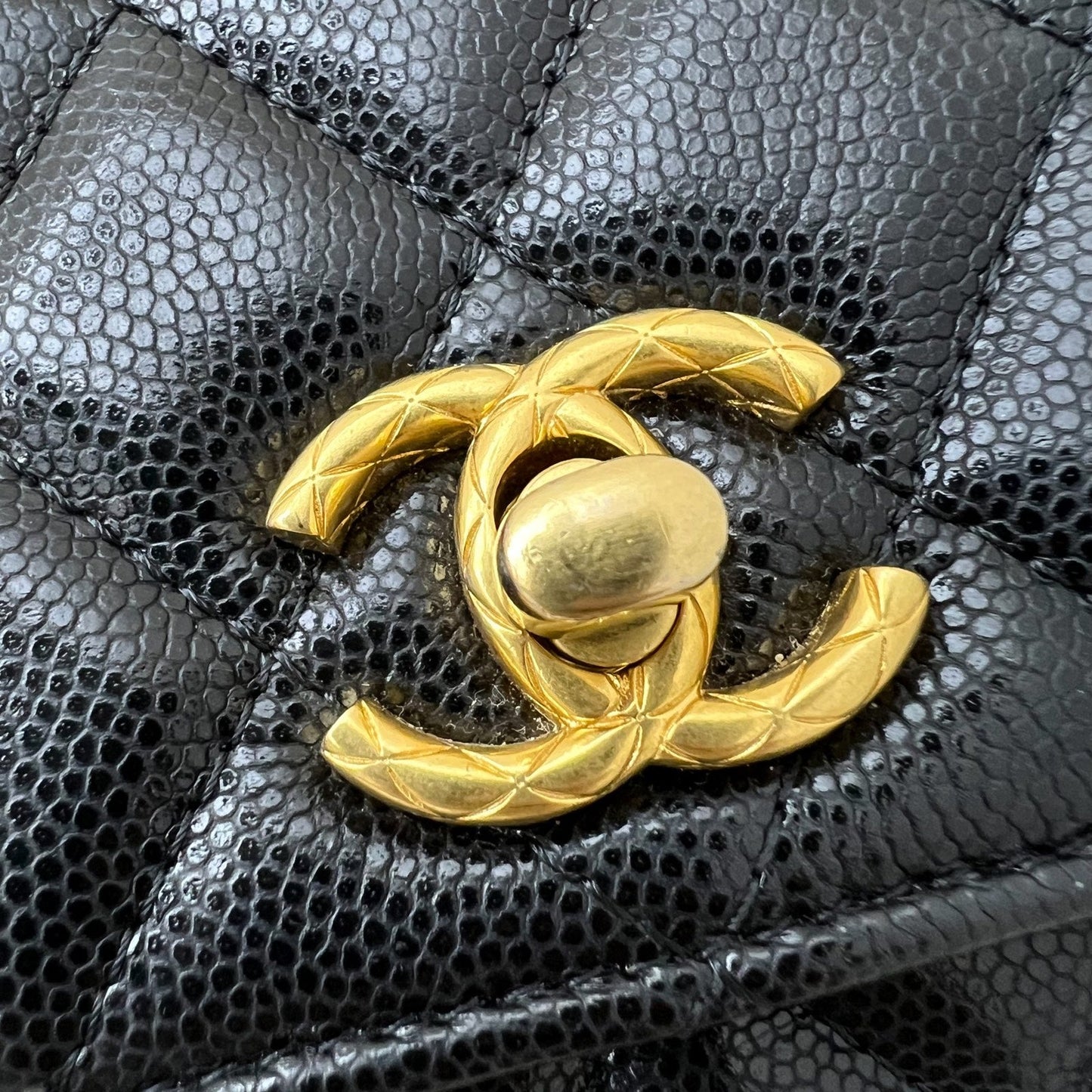 GLM-23A Seasonal Wallet on Chain WOC / Phone Holder in Black Caviar and AGHW