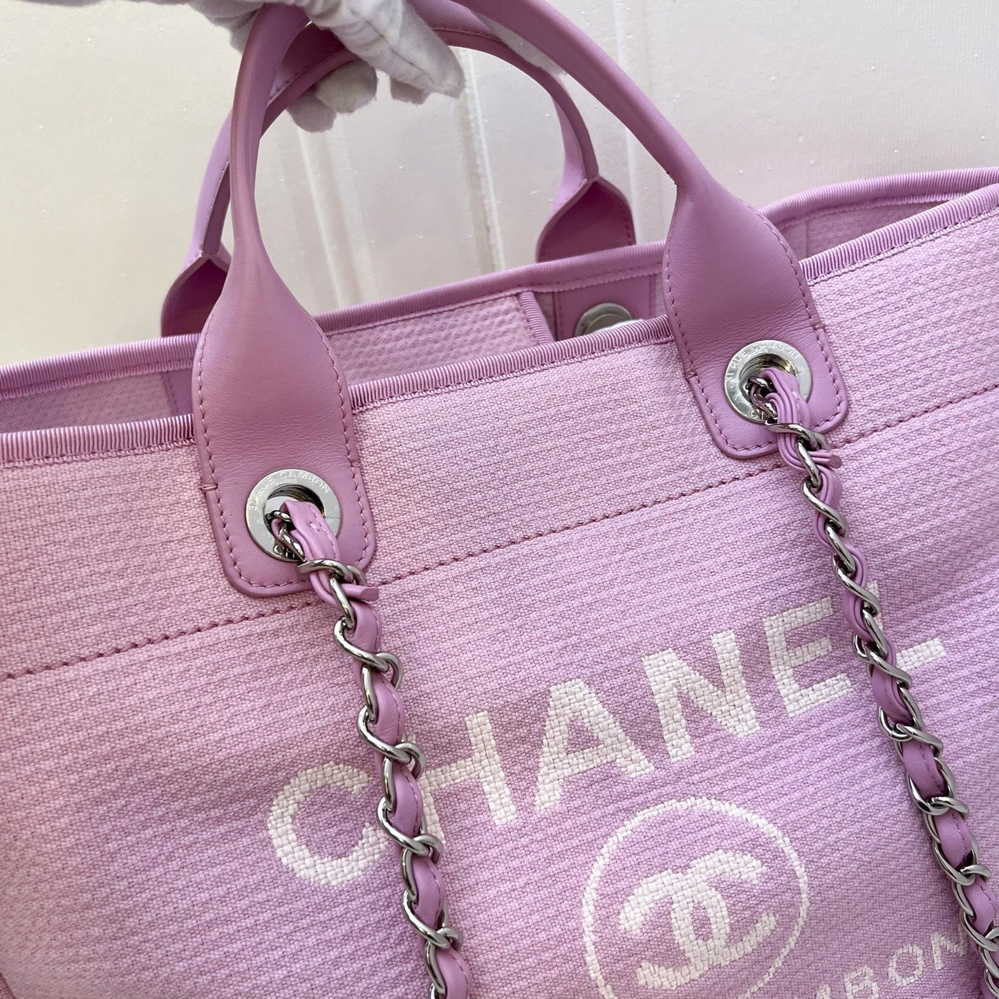 GLM-Medium / Large Deauville Tote in 22S Pink Fabric LGHW