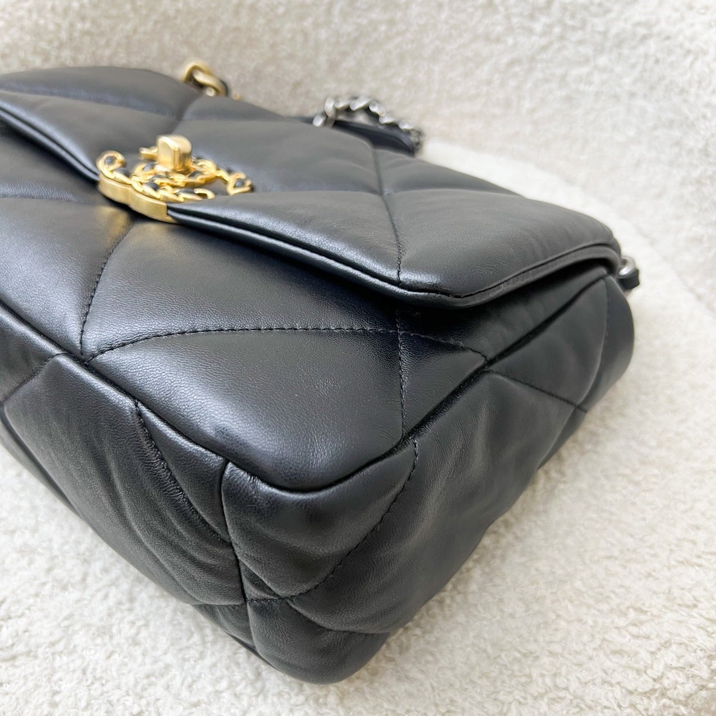 GLM-19 Small Flap in Black Lambskin and 3-tone HW (Model: AS1160)