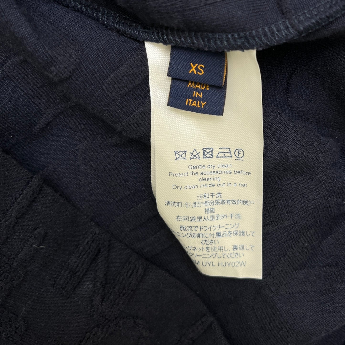 Men's Jacquard Terry Logo Polo Shirt Navy Size XS