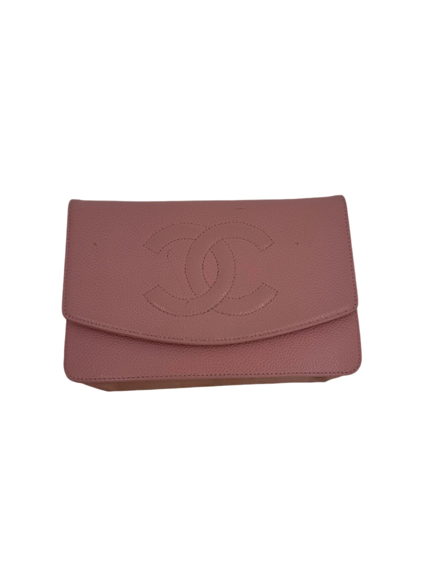 Chanel Pink Caviar Wallet On Chain