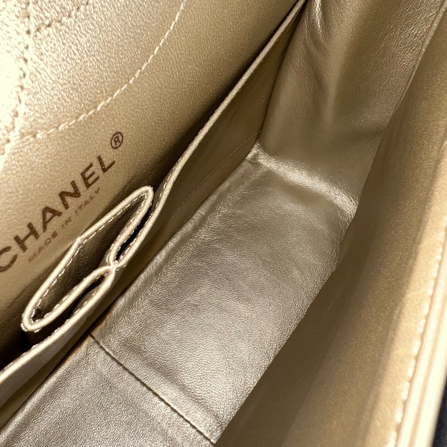 GLM-2.55 Reissue 227 Flap in Champagne Gold Distressed Calfskin GHW