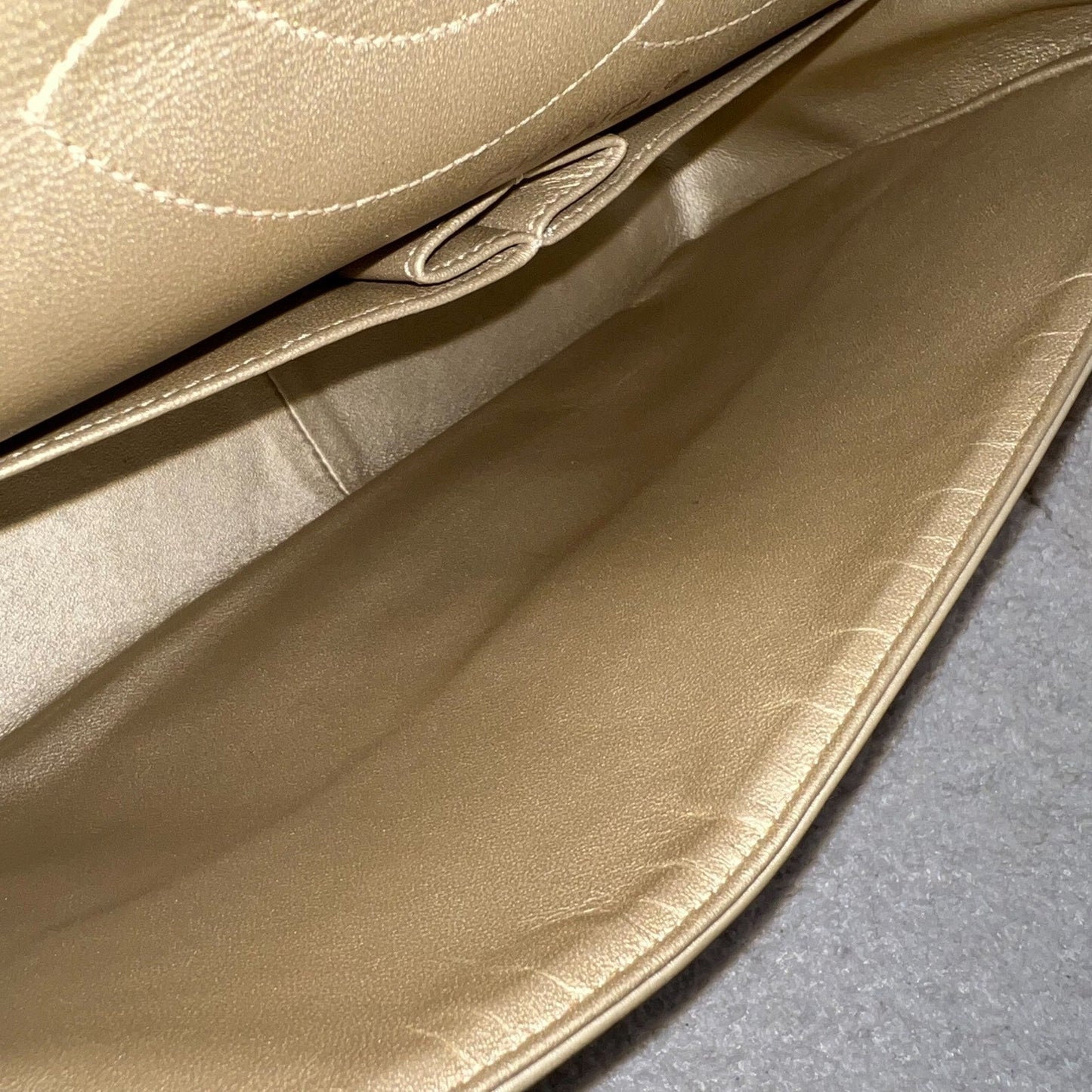 GLM-2.55 Reissue 227 Flap in Champagne Gold Distressed Calfskin GHW