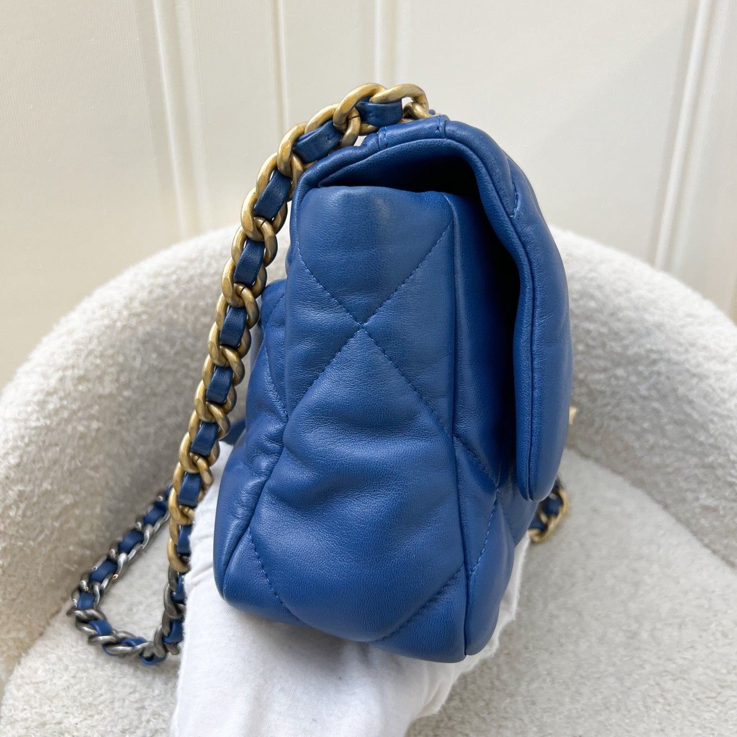 GLM-19 Small Flap in 21C Blue Lambskin and 3-Tone Hardware