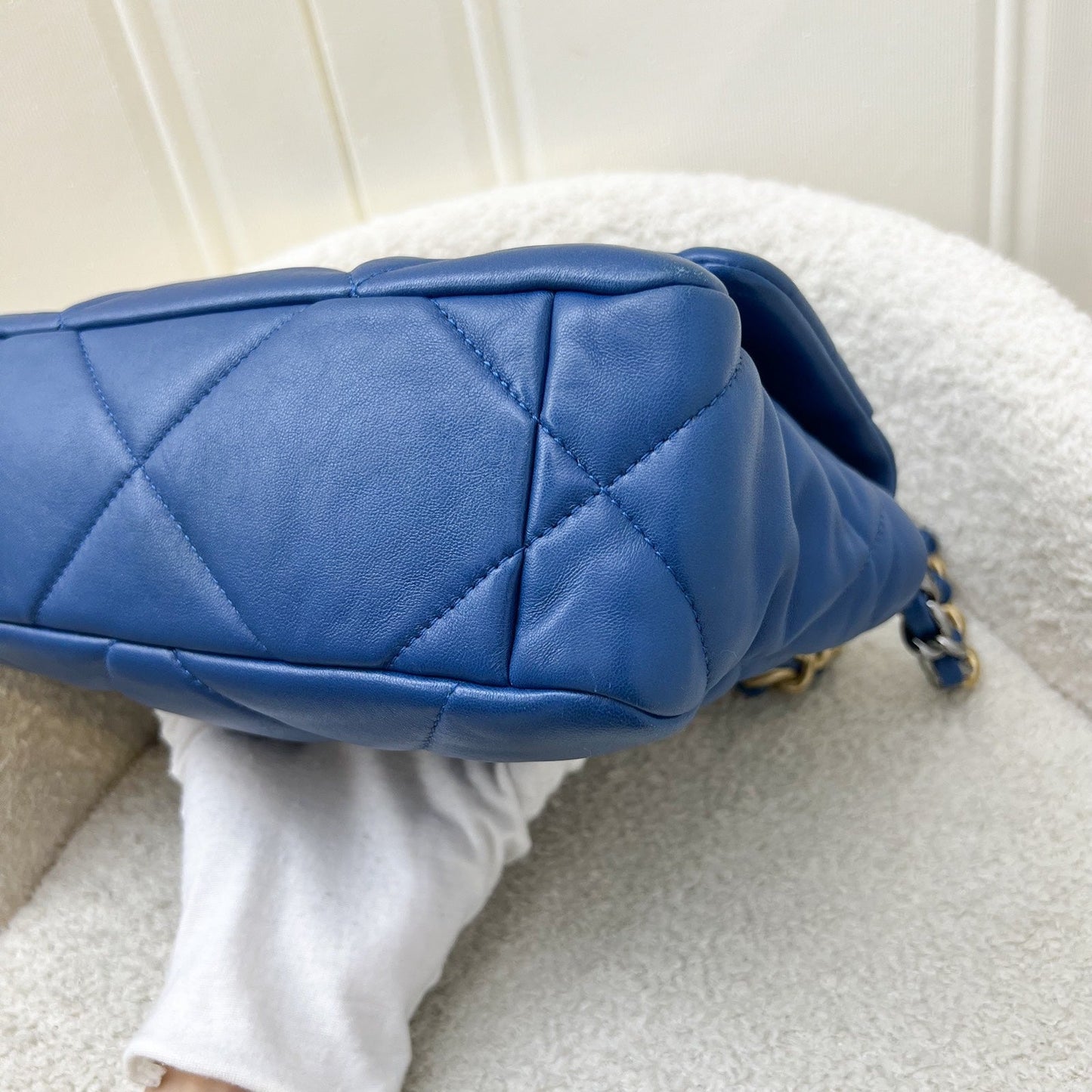 GLM-19 Small Flap in 21C Blue Lambskin and 3-Tone Hardware