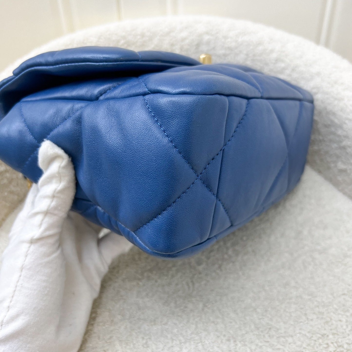 GLM-19 Small Flap in 21C Blue Lambskin and 3-Tone Hardware