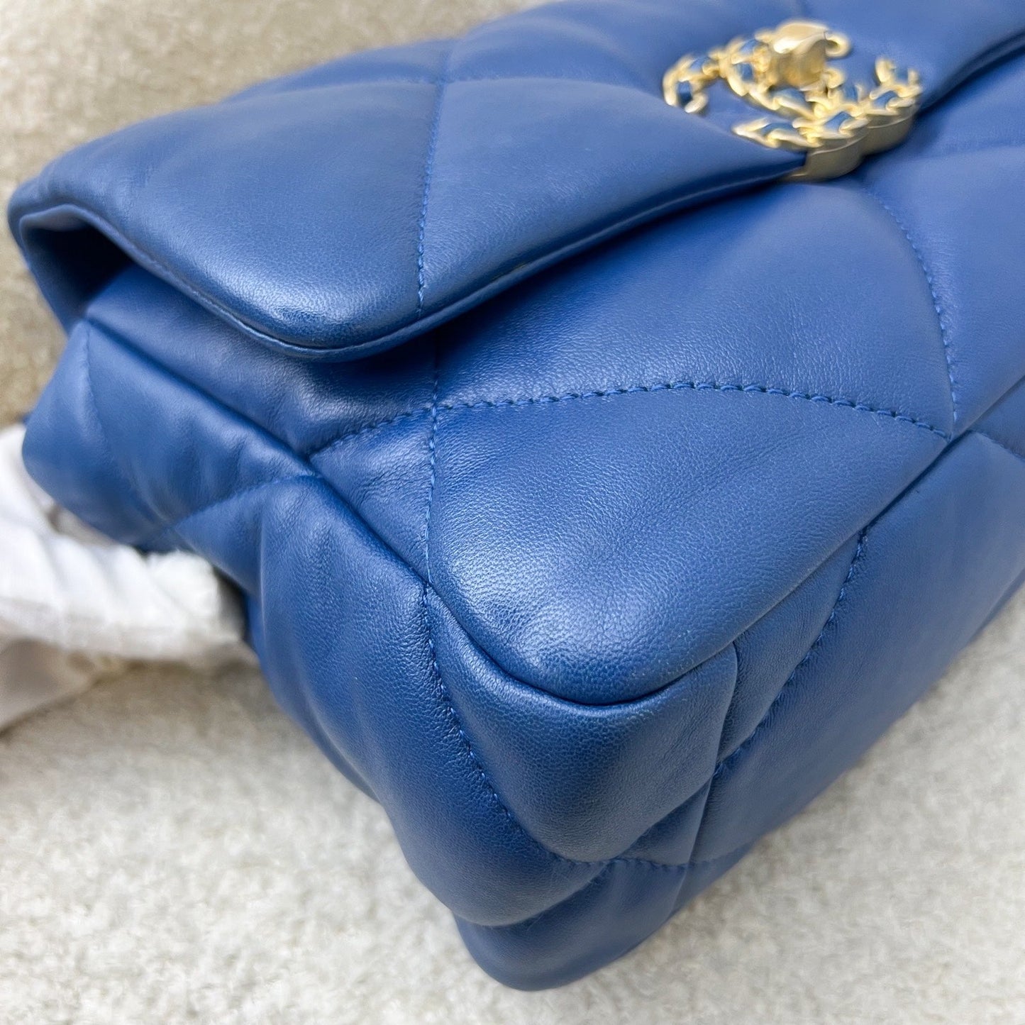 GLM-19 Small Flap in 21C Blue Lambskin and 3-Tone Hardware
