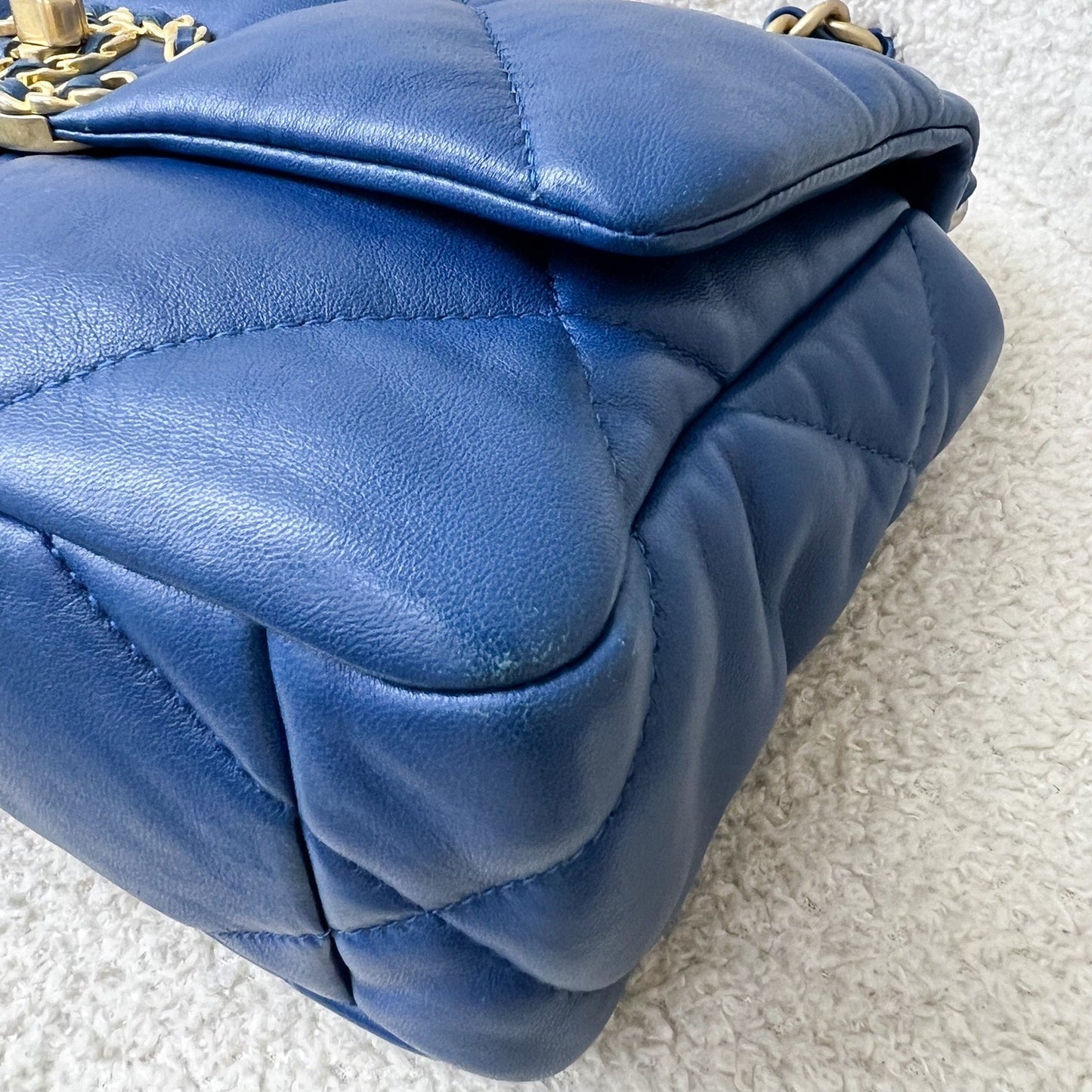 GLM-19 Small Flap in 21C Blue Lambskin and 3-Tone Hardware