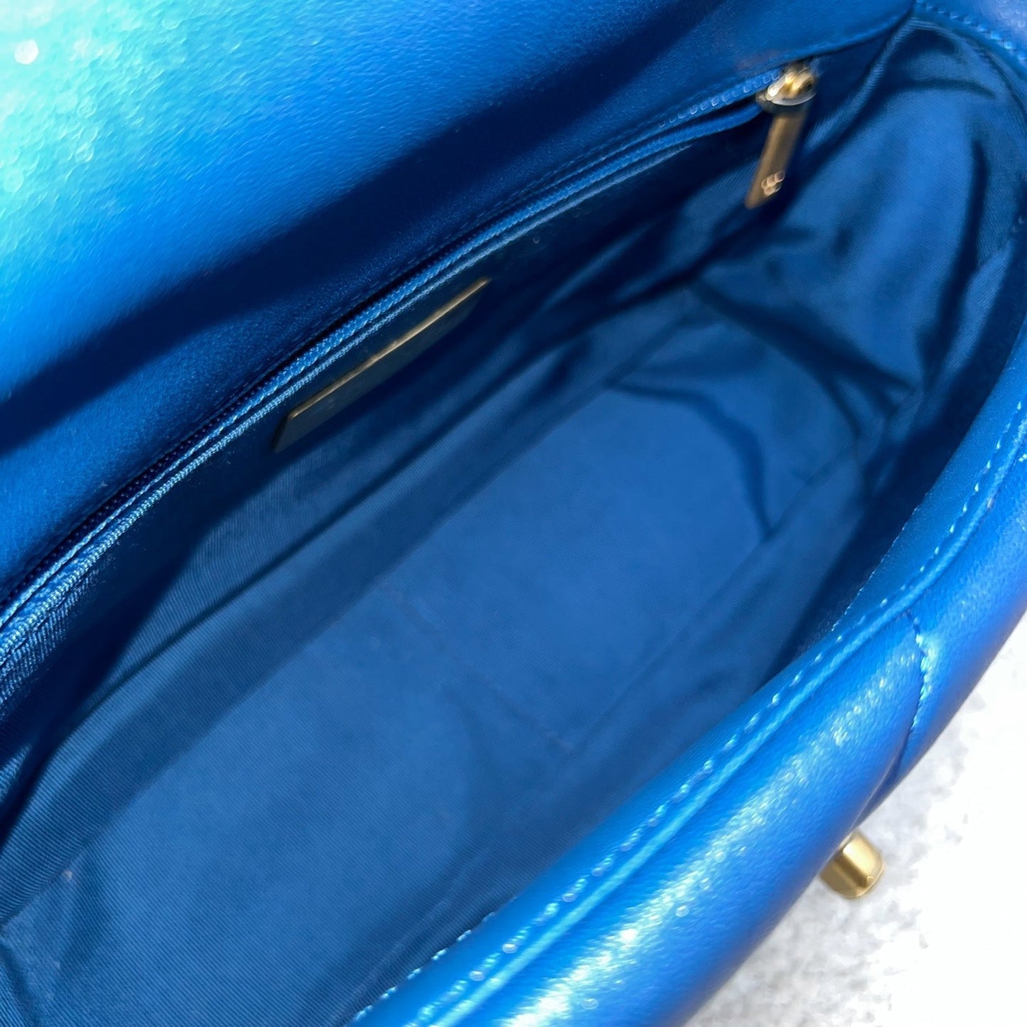 GLM-19 Small Flap in 21C Blue Lambskin and 3-Tone Hardware