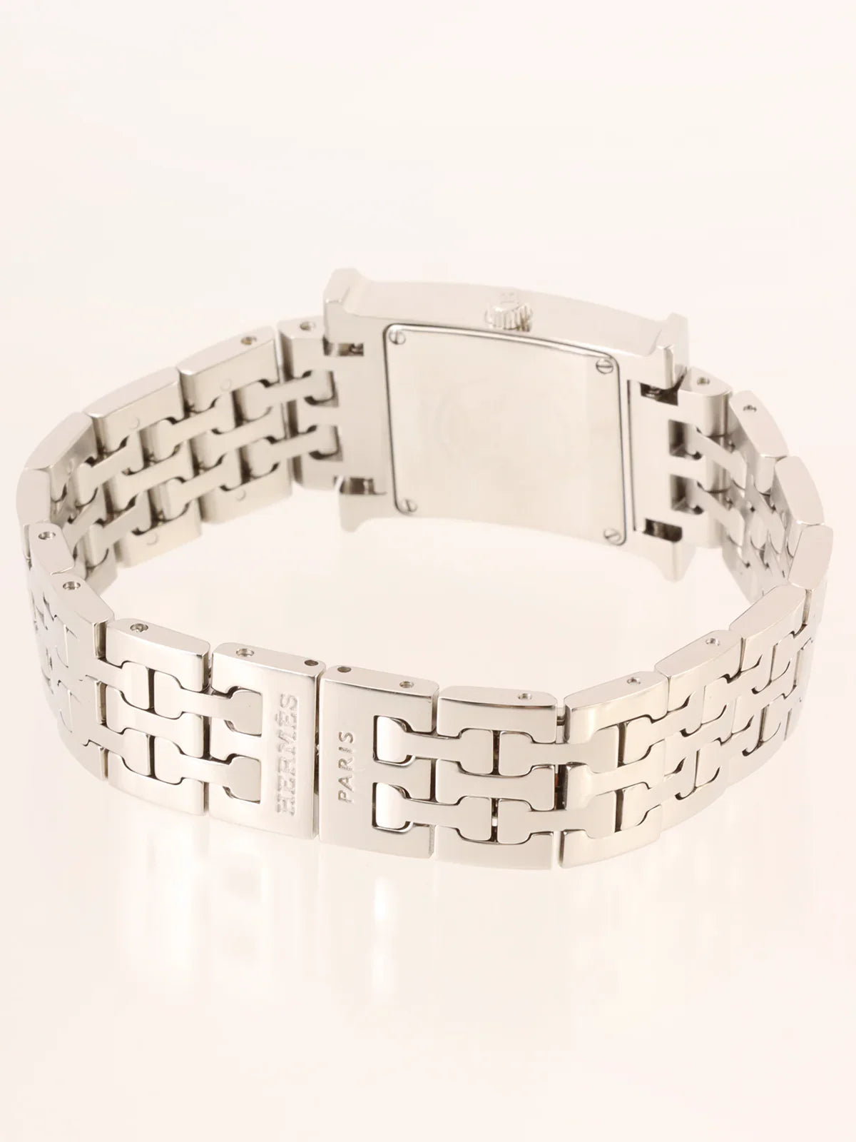 HERMES Diamond H Watch Silver/Shell