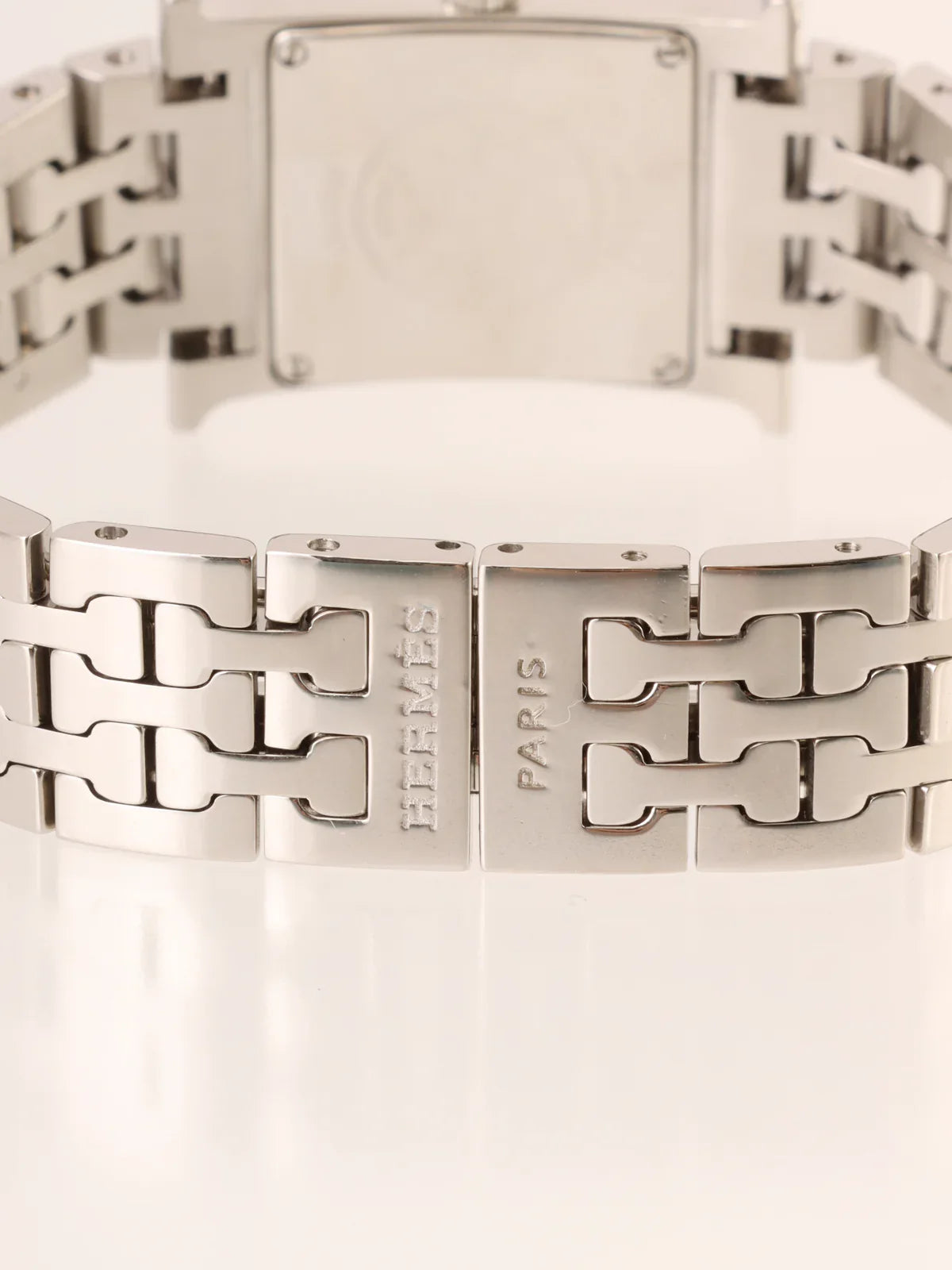HERMES Diamond H Watch Silver/Shell