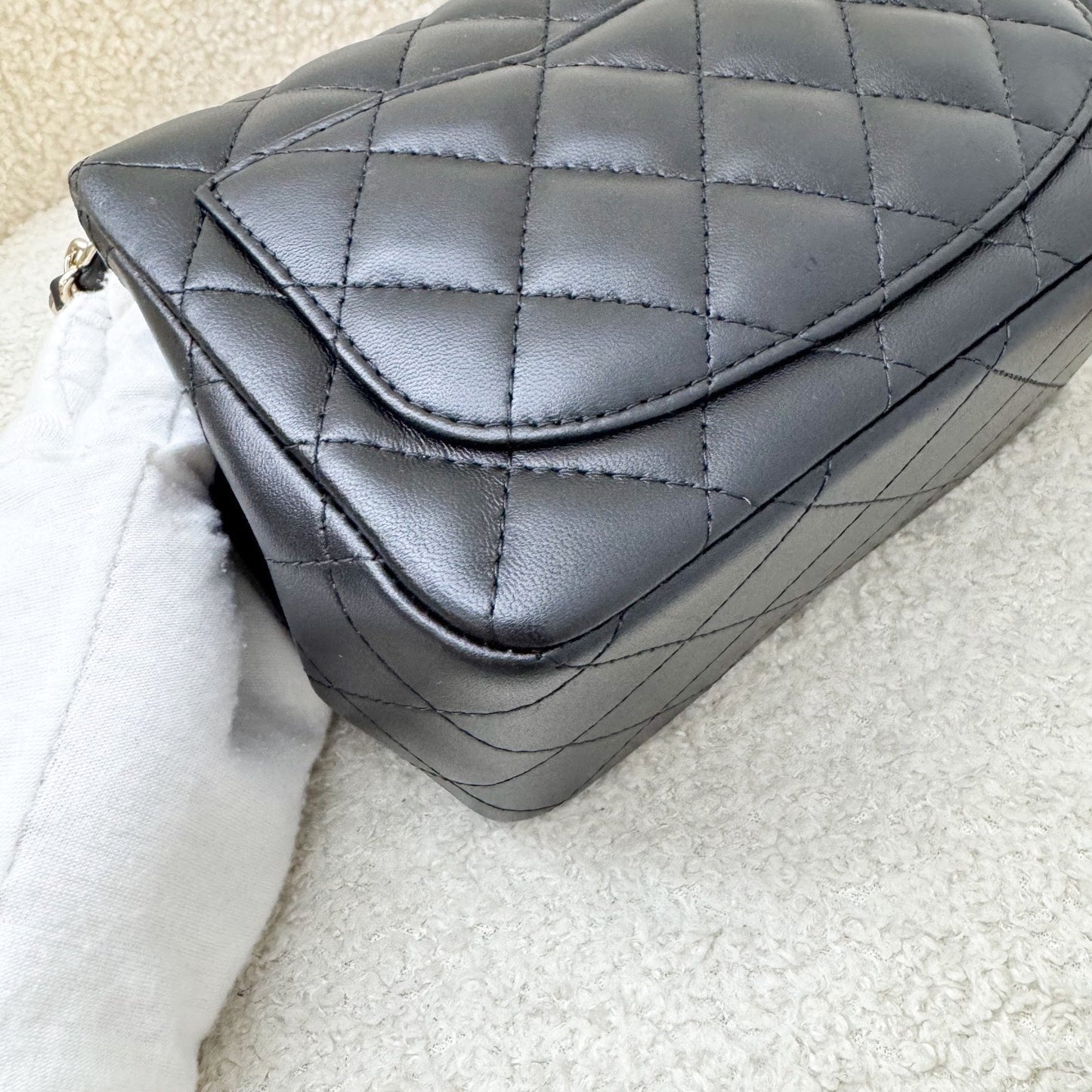GLM-Classic Square Mini Flap in Black Lambskin and LGHW (Model: A35200)