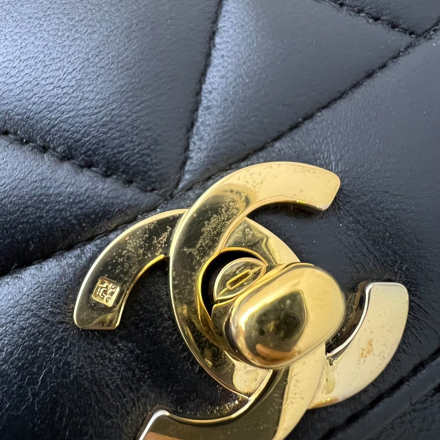 GLM- Small 22cm Diana Flap in Black Lambskin and 24K GHW