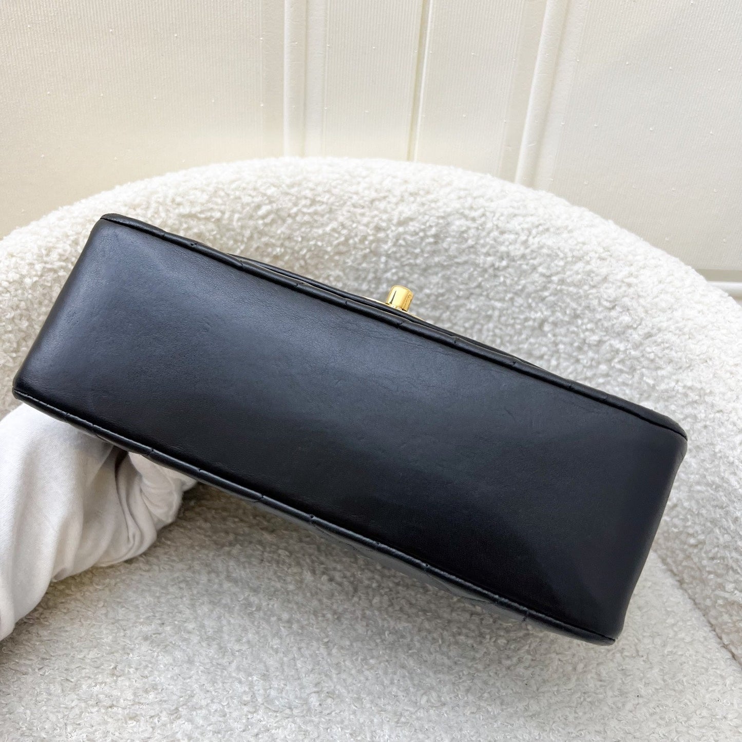 GLM- Small 22cm Diana Flap in Black Lambskin and 24K GHW