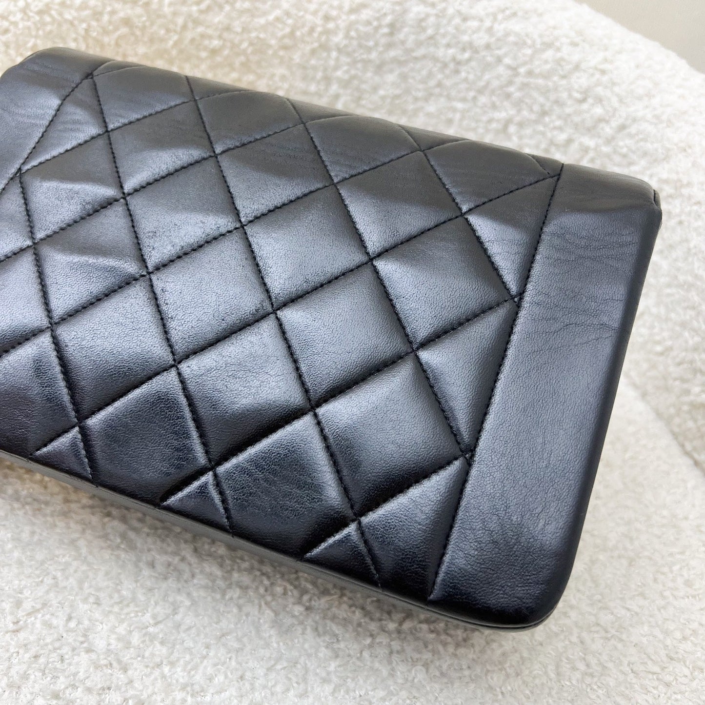 GLM- Small 22cm Diana Flap in Black Lambskin and 24K GHW