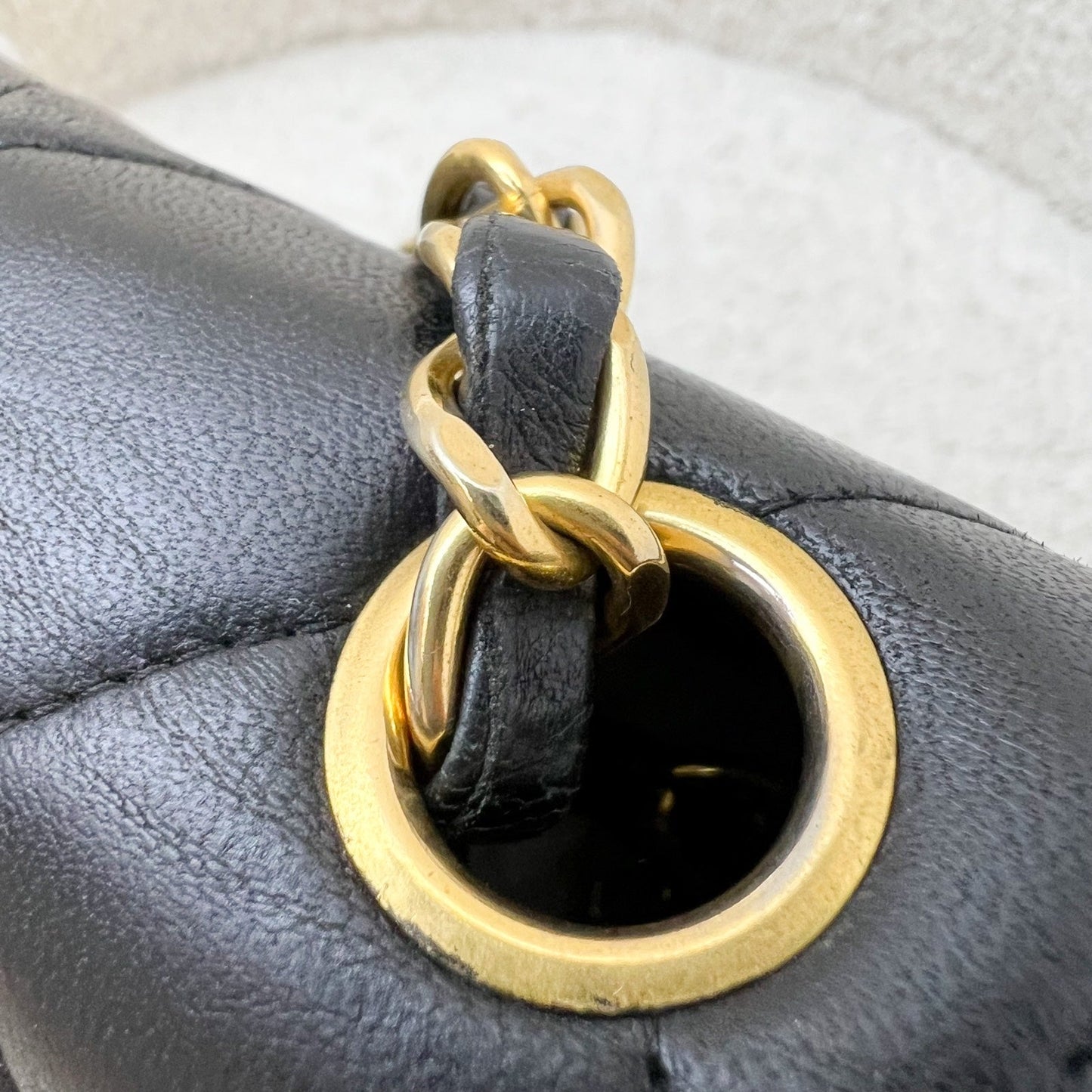 GLM- Small 22cm Diana Flap in Black Lambskin and 24K GHW