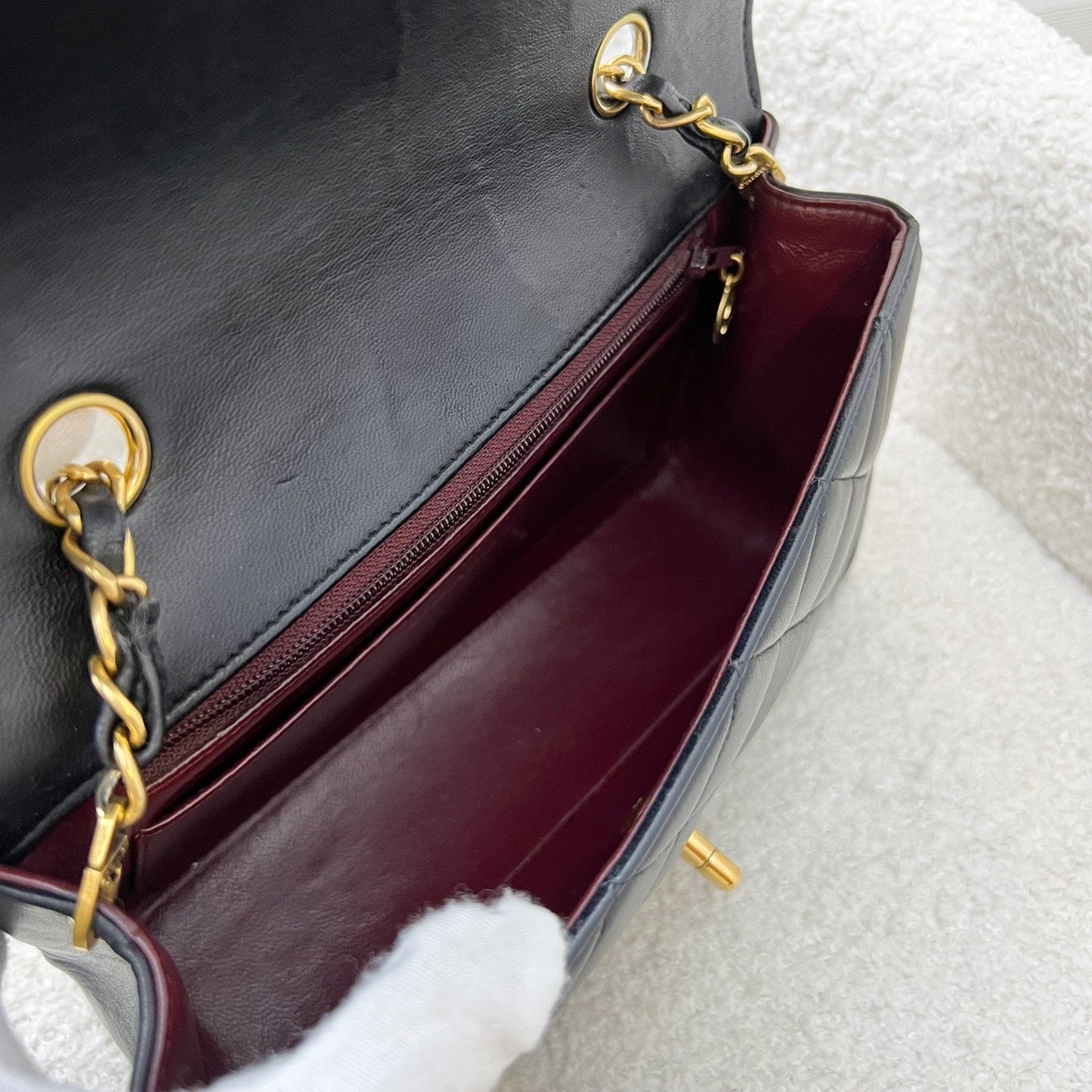 GLM- Small 22cm Diana Flap in Black Lambskin and 24K GHW
