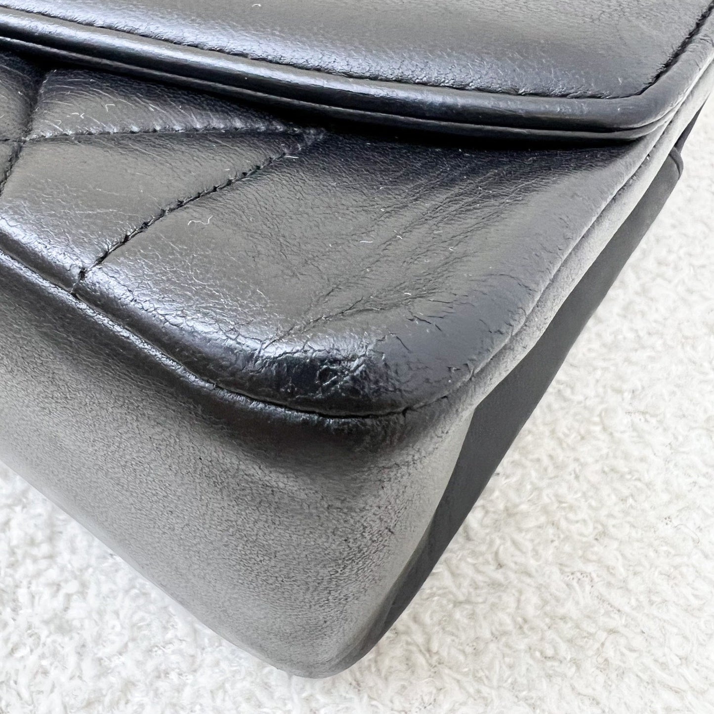 GLM- Small 22cm Diana Flap in Black Lambskin and 24K GHW