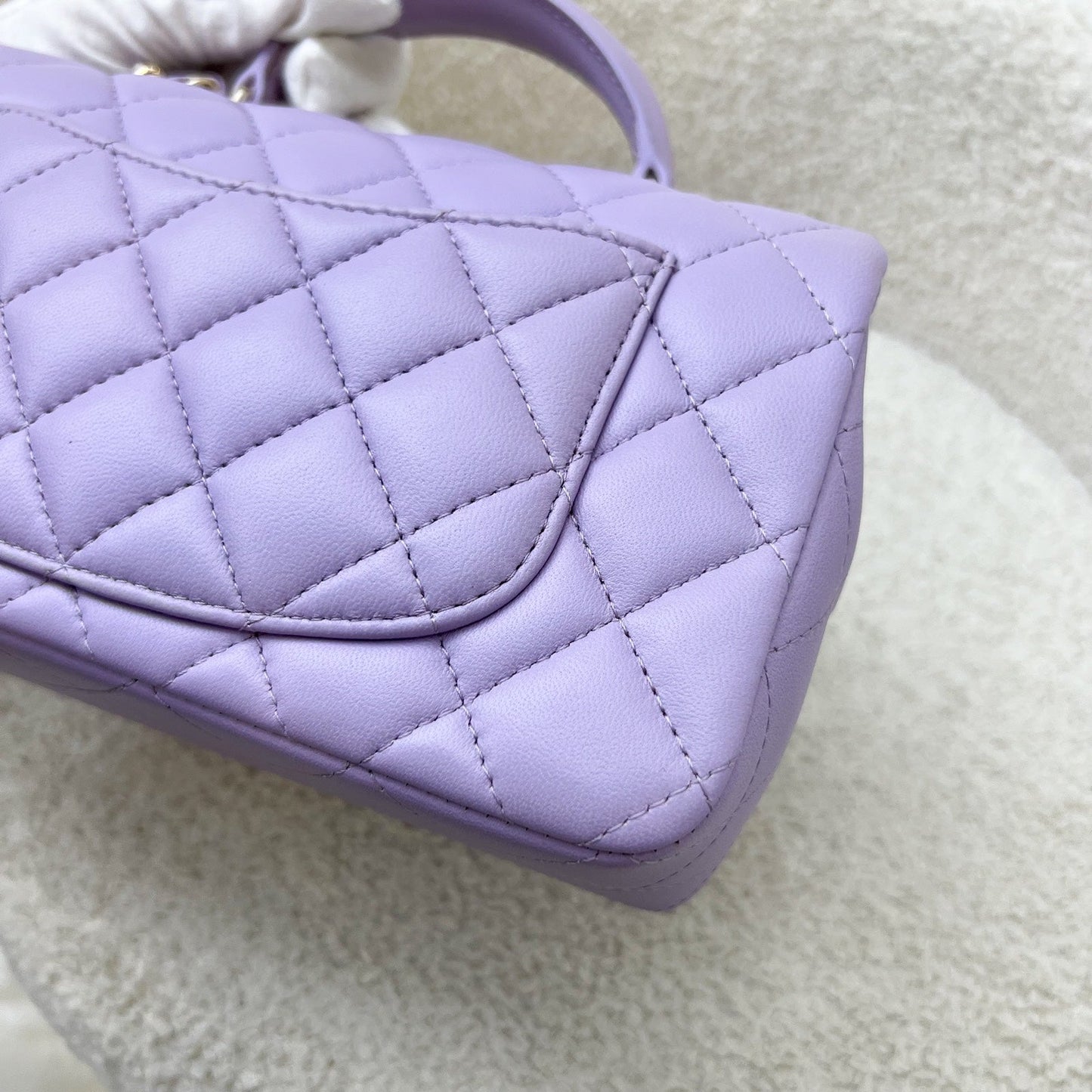 GLM-Top Handle Mini Rectangle Flap in 24P Lilac Lambskin LGHW (Model: AS2431)