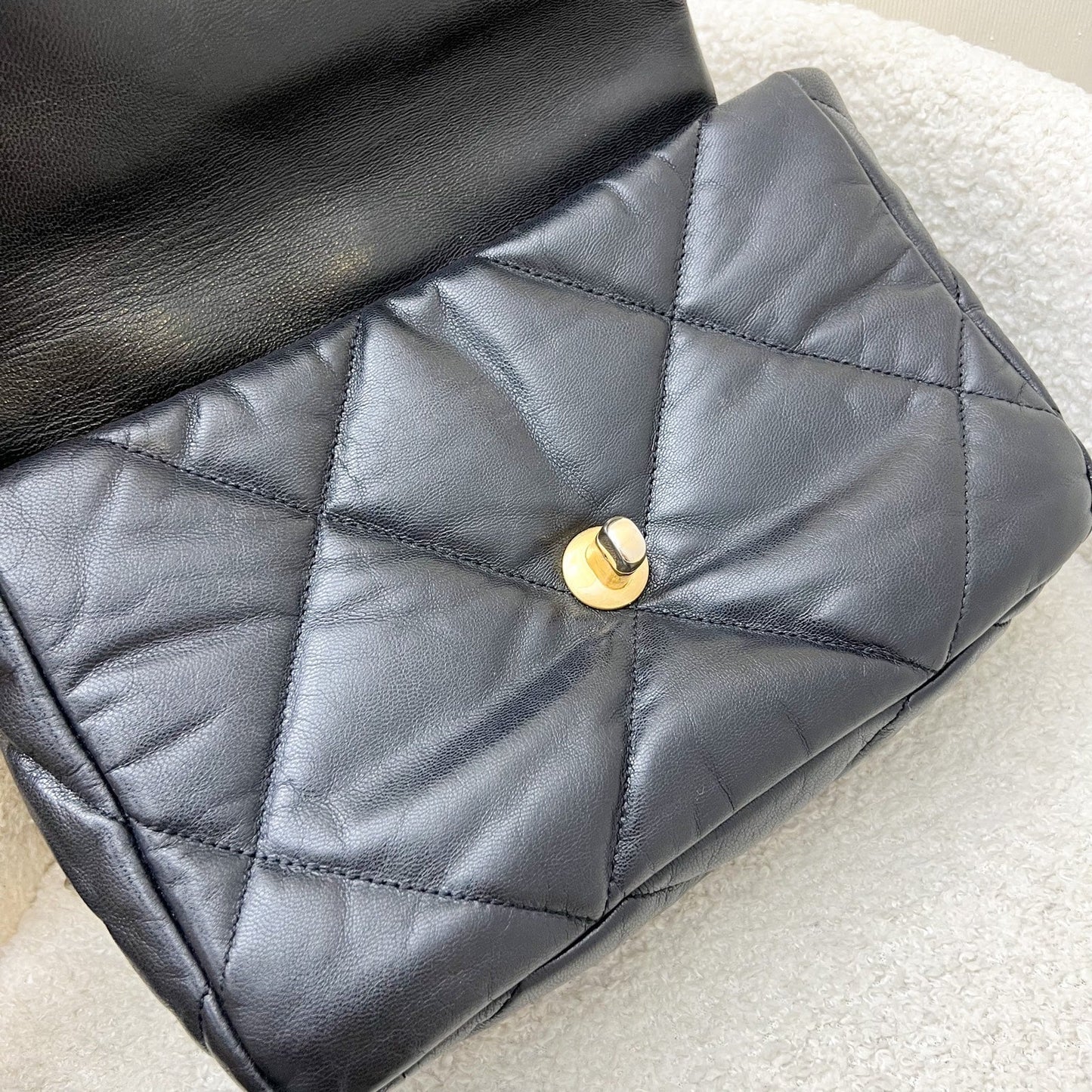 GLM-19 Small Flap in Black Goatskin and 3-tone HW (Model: AS1160)