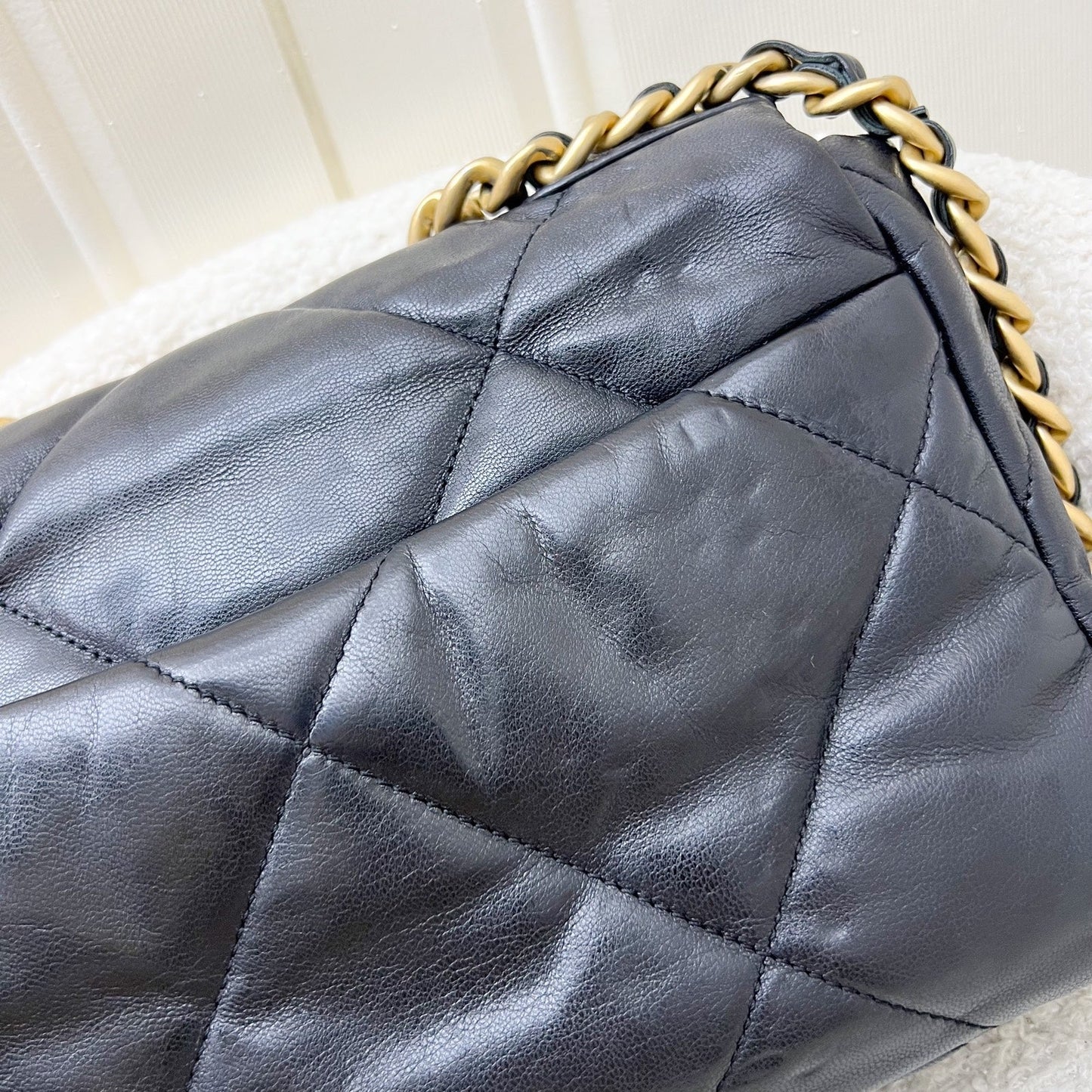 GLM-19 Small Flap in Black Goatskin and 3-tone HW (Model: AS1160)