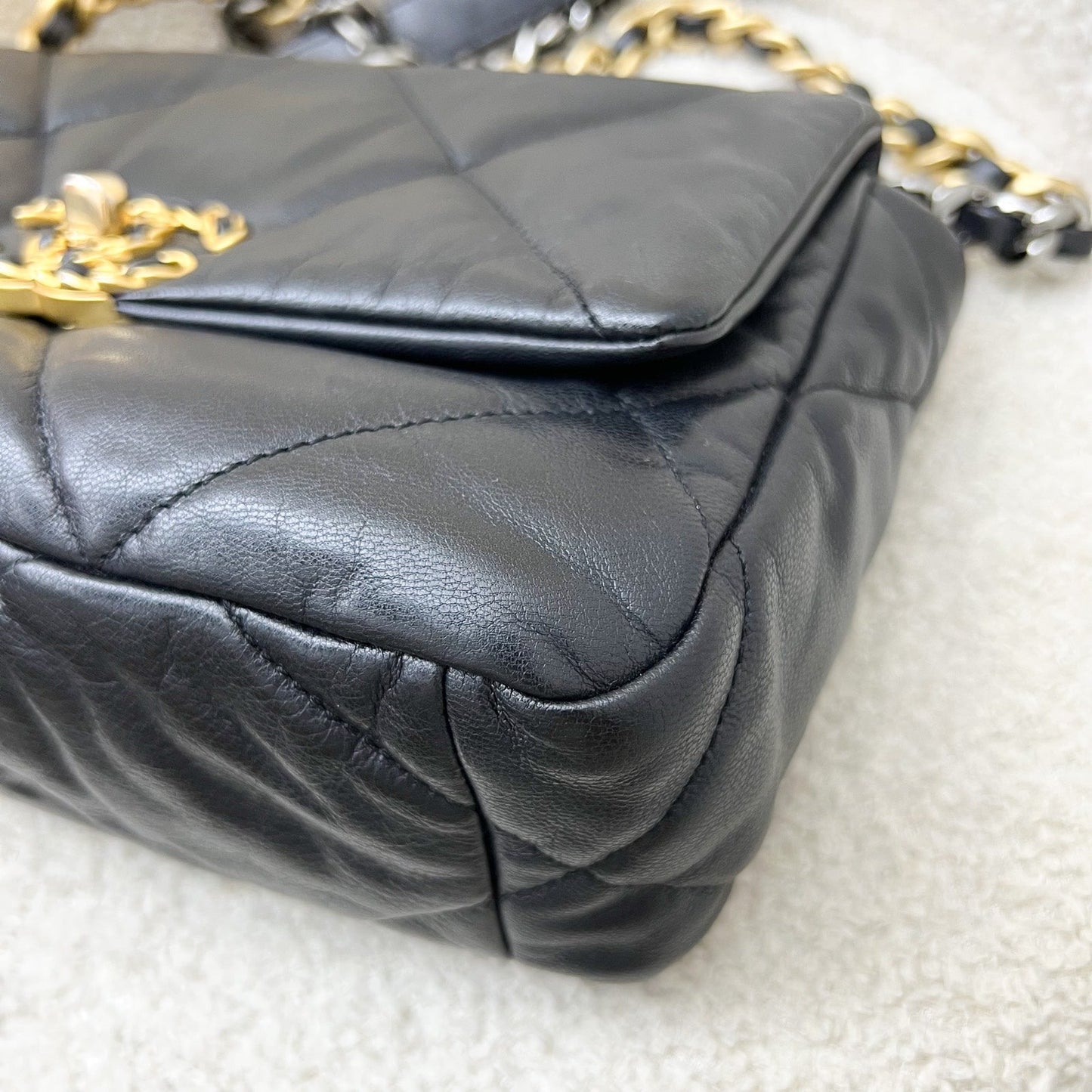GLM-19 Small Flap in Black Goatskin and 3-tone HW (Model: AS1160)