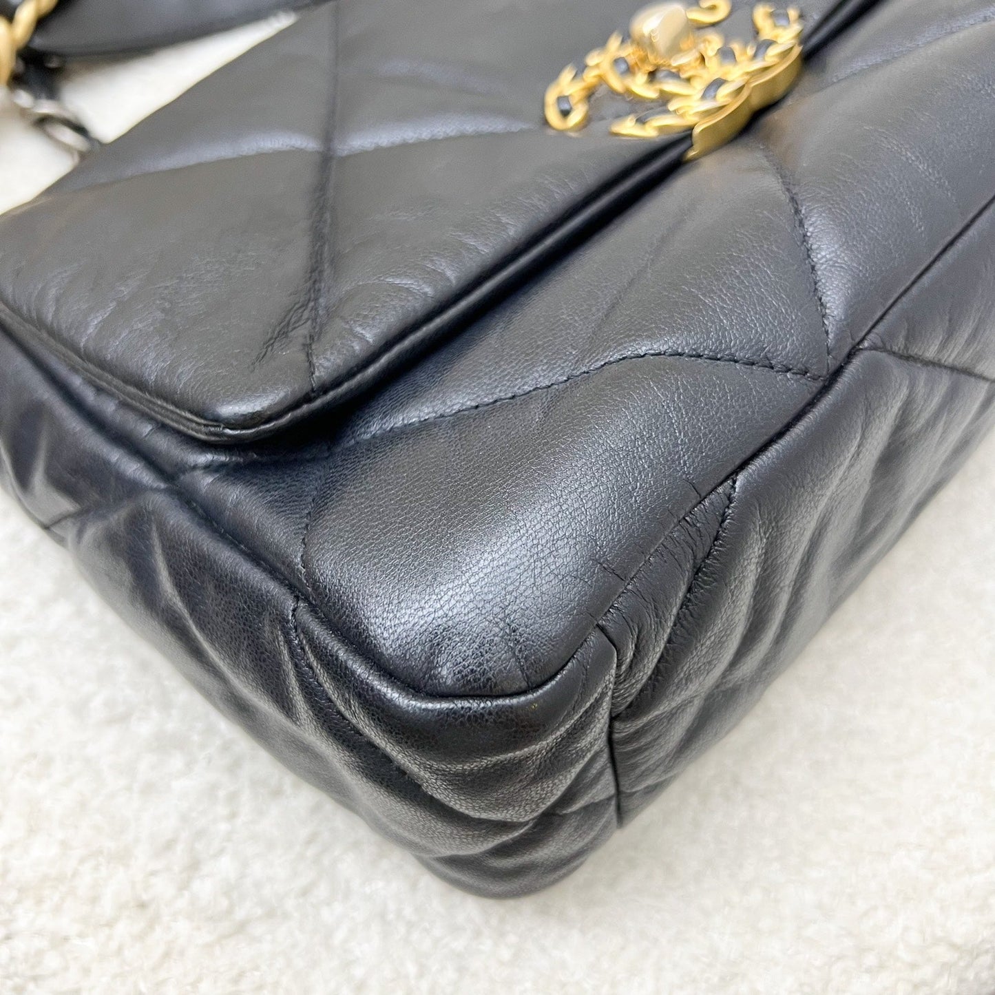 GLM-19 Small Flap in Black Goatskin and 3-tone HW (Model: AS1160)