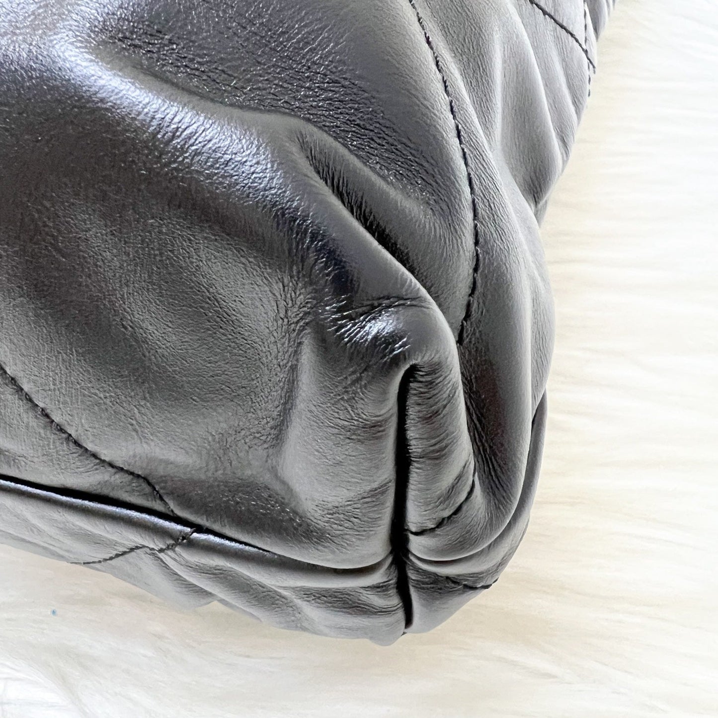GLM-22 Medium Hobo Bag in Black Calfskin and AGHW (Model: AS3261)