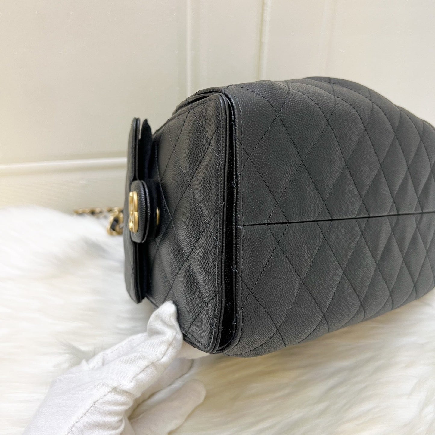 GLM-25 Small Hobo Bag in Black Caviar and AGHW (Model: AS5293)