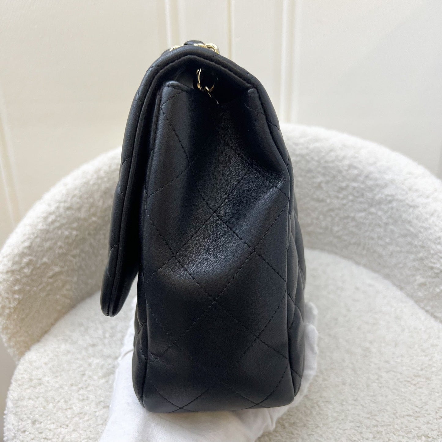 GLM-Jumbo Classic Flap SF in Black Lambskin and GHW