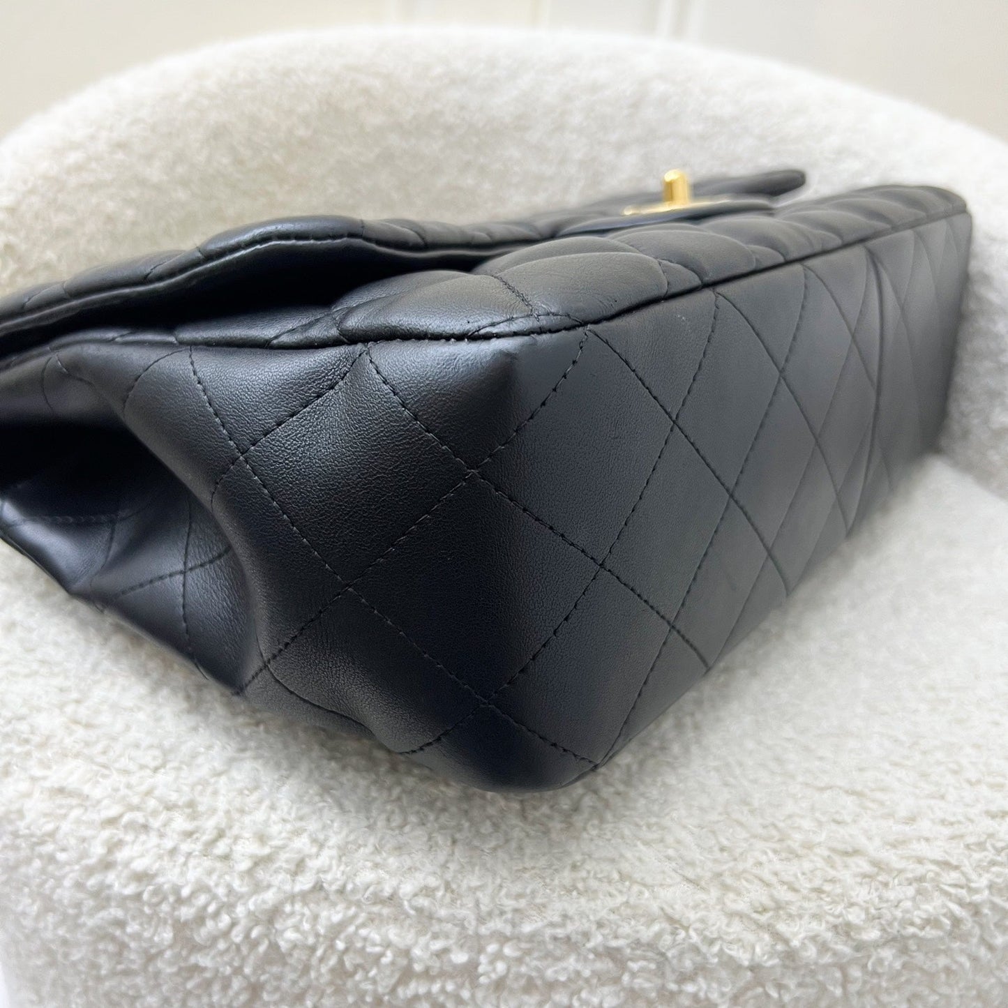 GLM-Jumbo Classic Flap SF in Black Lambskin and GHW