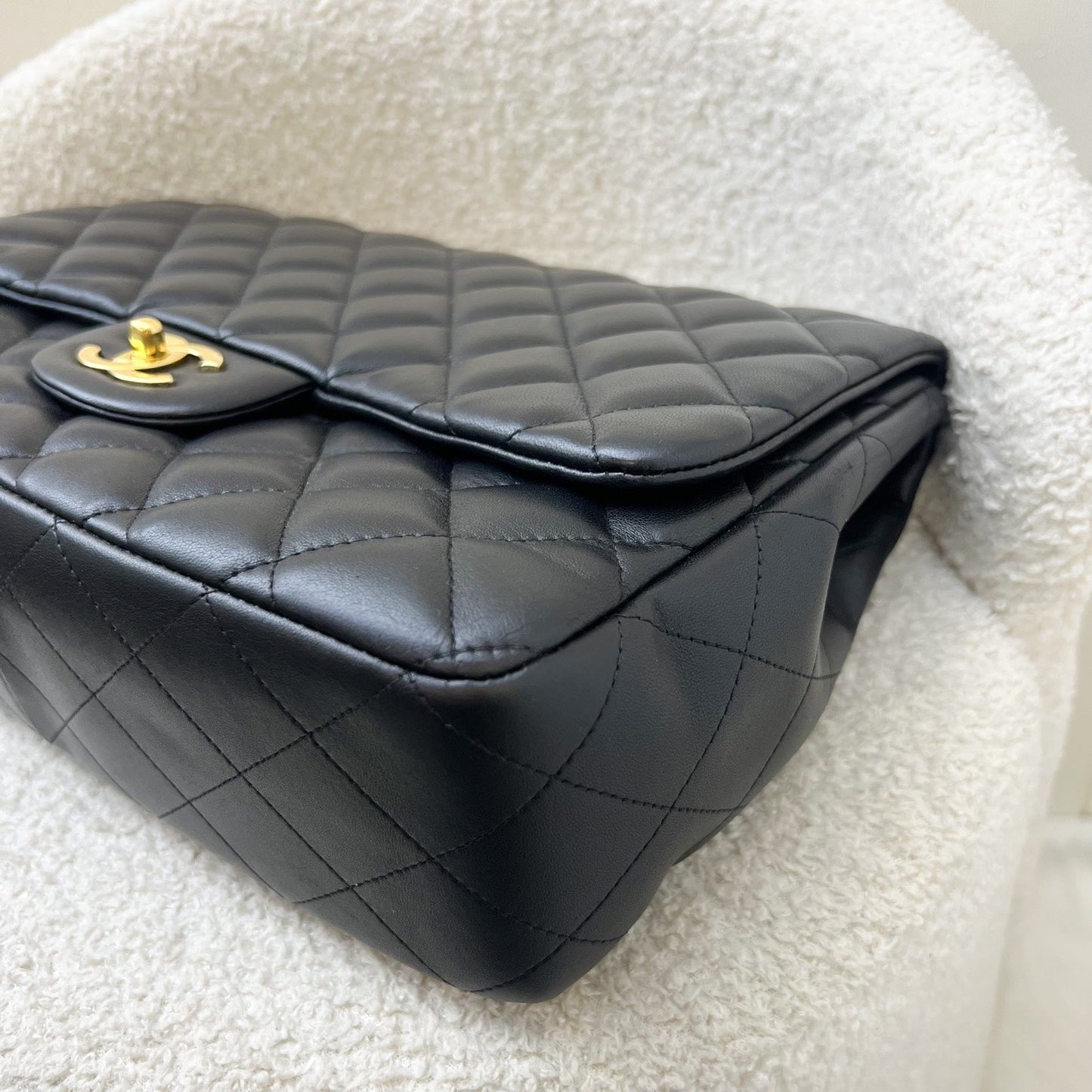 GLM-Jumbo Classic Flap SF in Black Lambskin and GHW