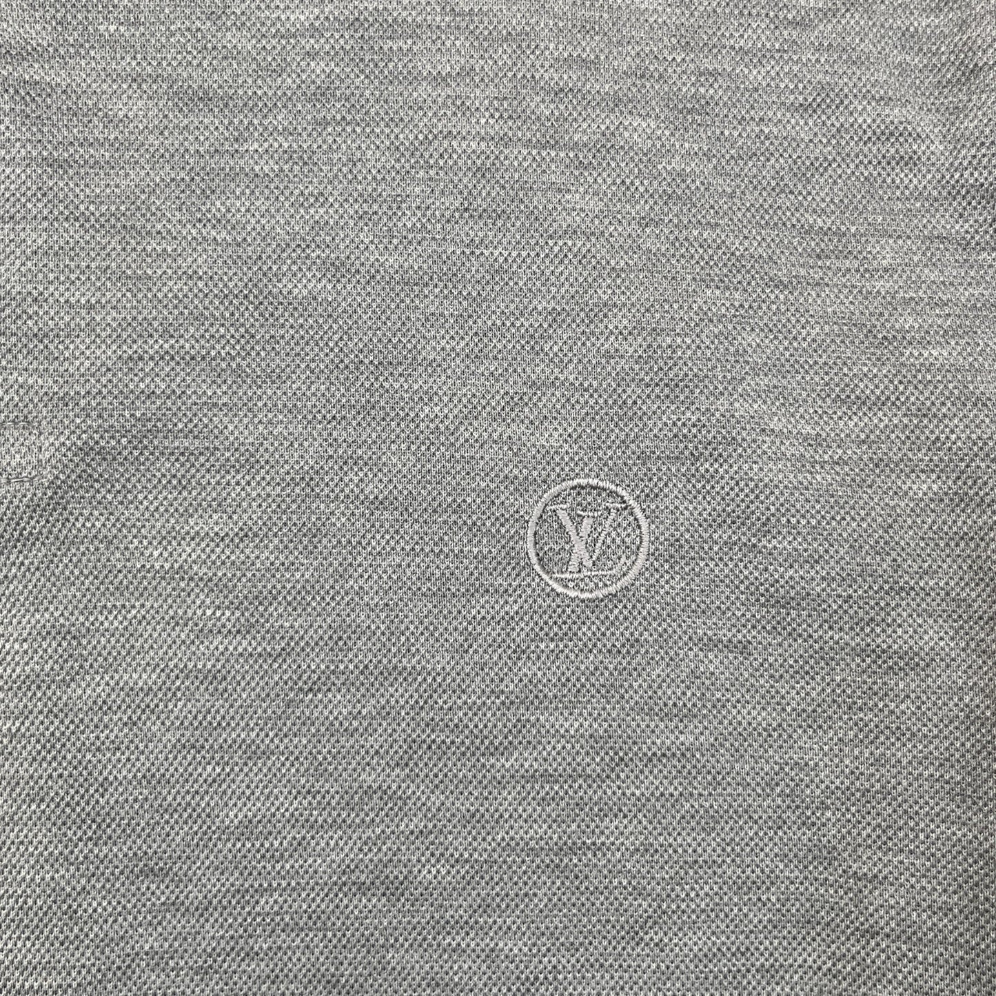 Men's Embroidered Logo Polo Shirt Grey Size XS