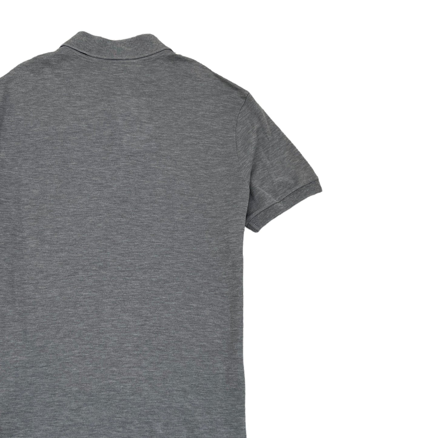 Men's Embroidered Logo Polo Shirt Grey Size XS