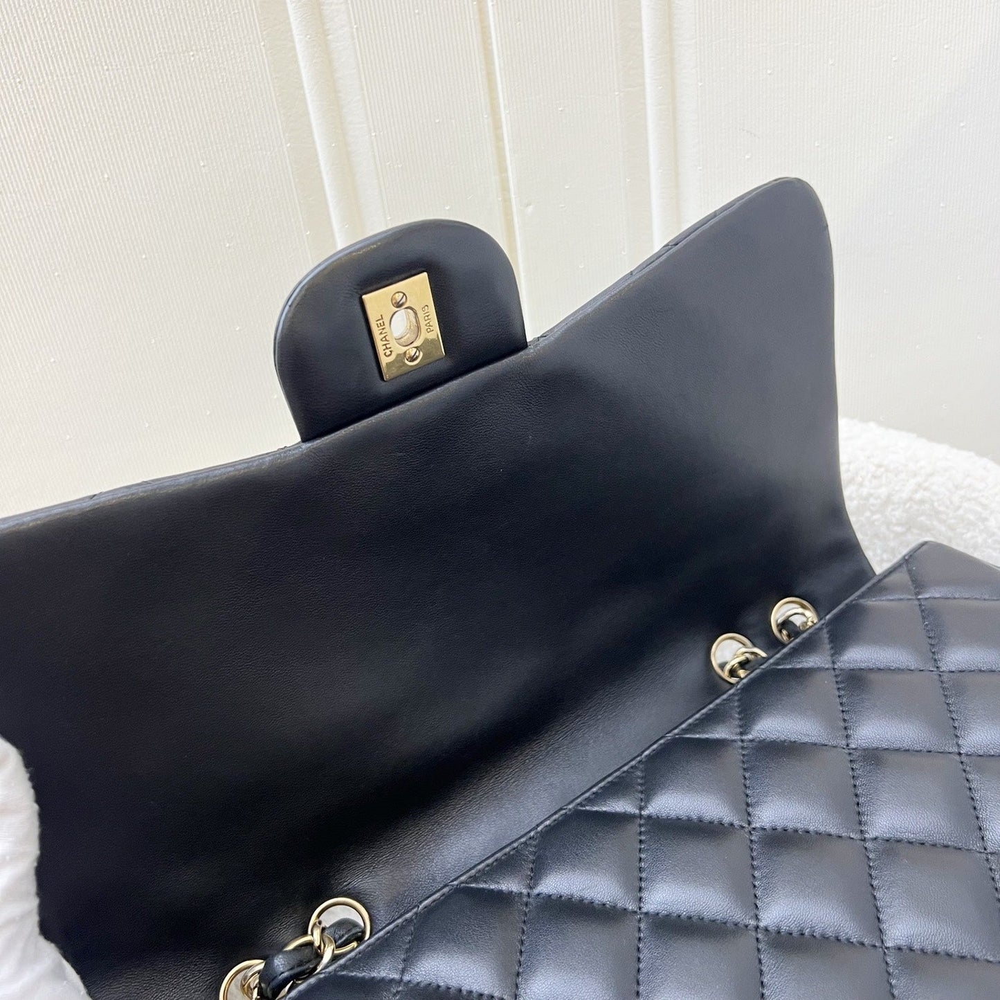 GLM-Jumbo Classic Flap SF in Black Lambskin and GHW