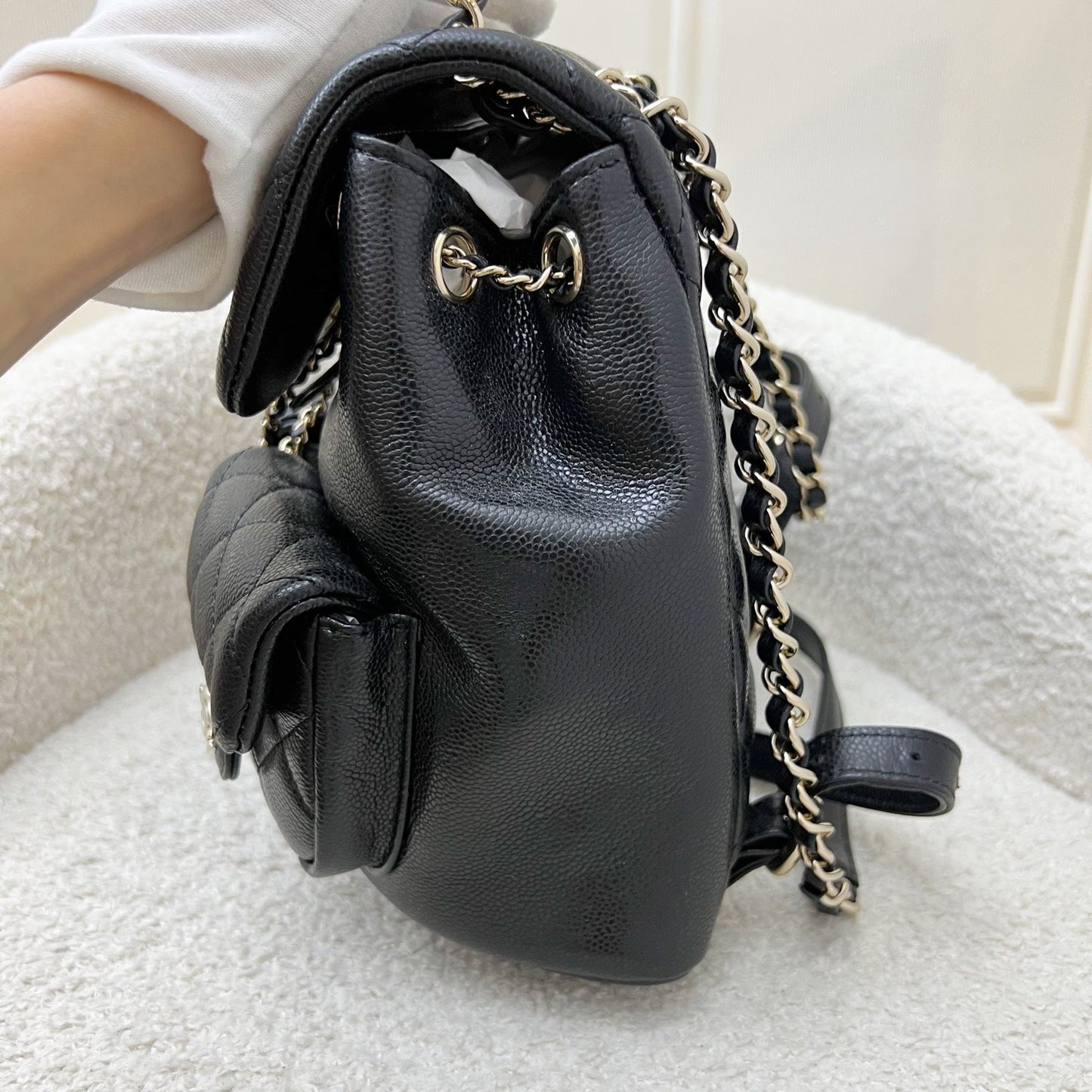 GLM-Medium Triple Backpack in 25P Black Caviar and LGHW (Model: AS3860)