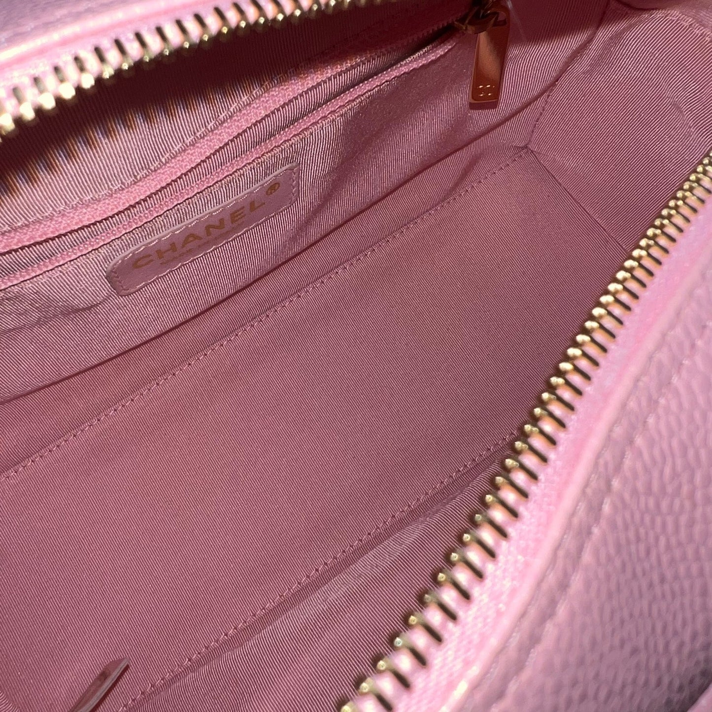 GLM- Mini Boston Bowling Bag in Pink Caviar and Gold HW