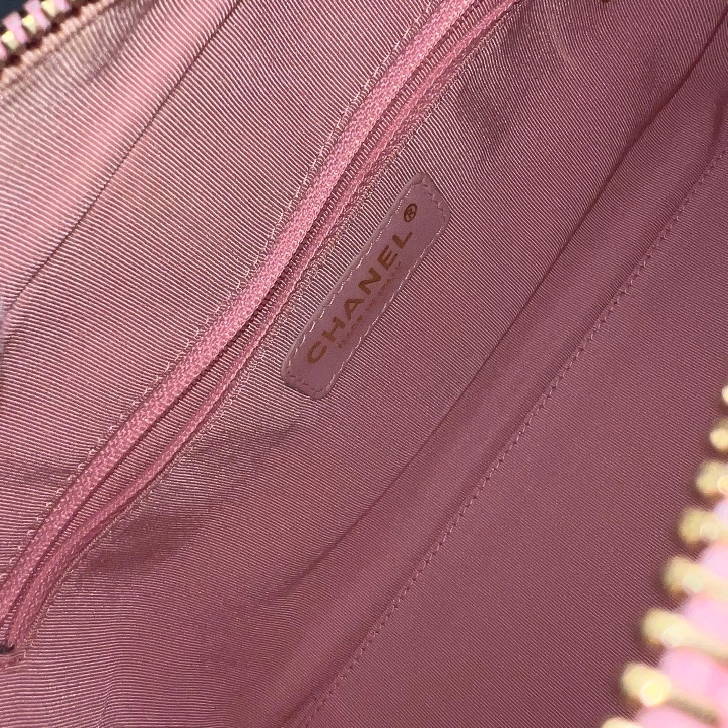 GLM- Mini Boston Bowling Bag in Pink Caviar and Gold HW